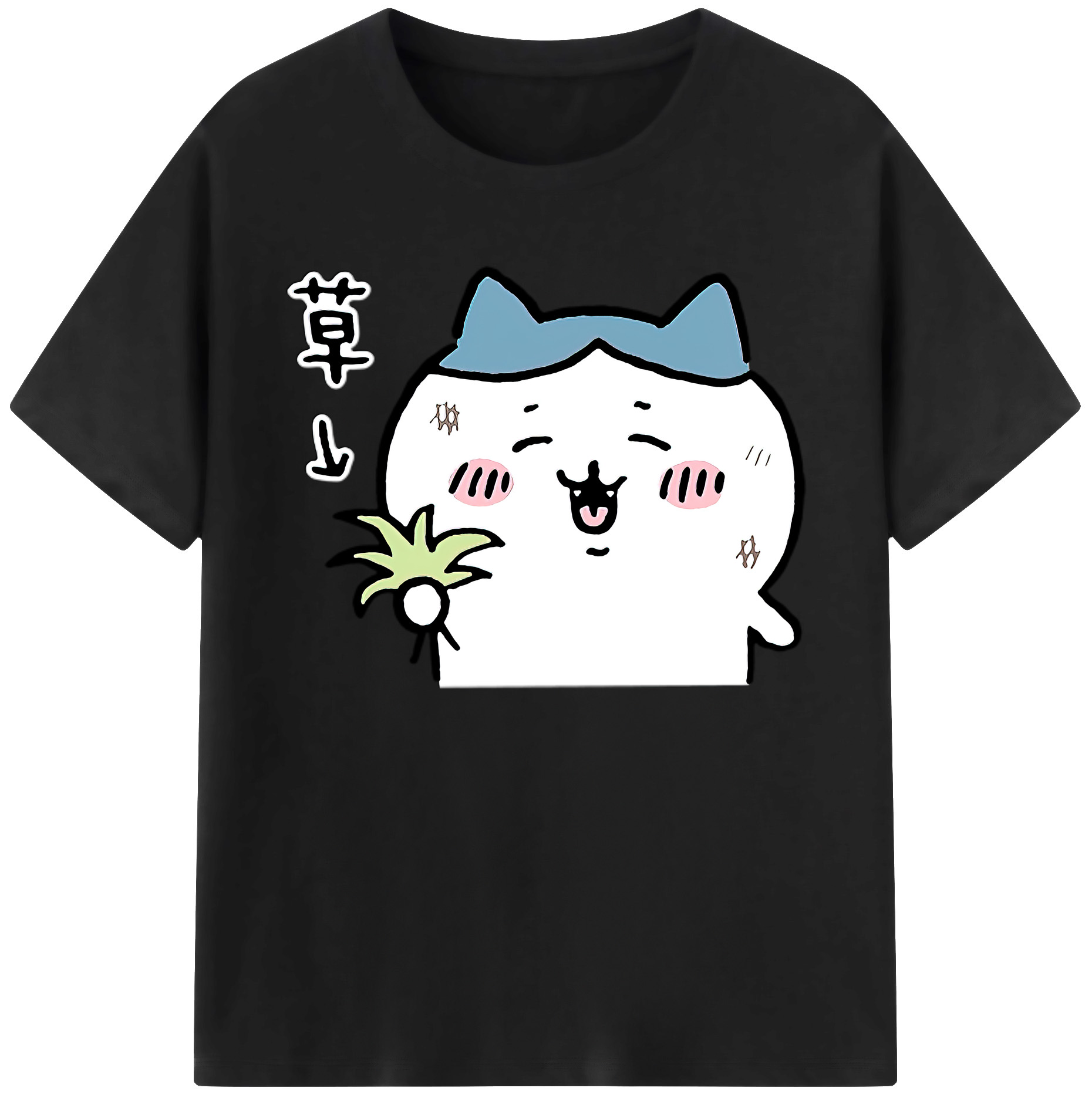 （画像用） ちいかわ ハチワレ Chii-kawa hachiware 綿100％ メンズ半袖Tシャツ｜肌触りやわらか＆通気性