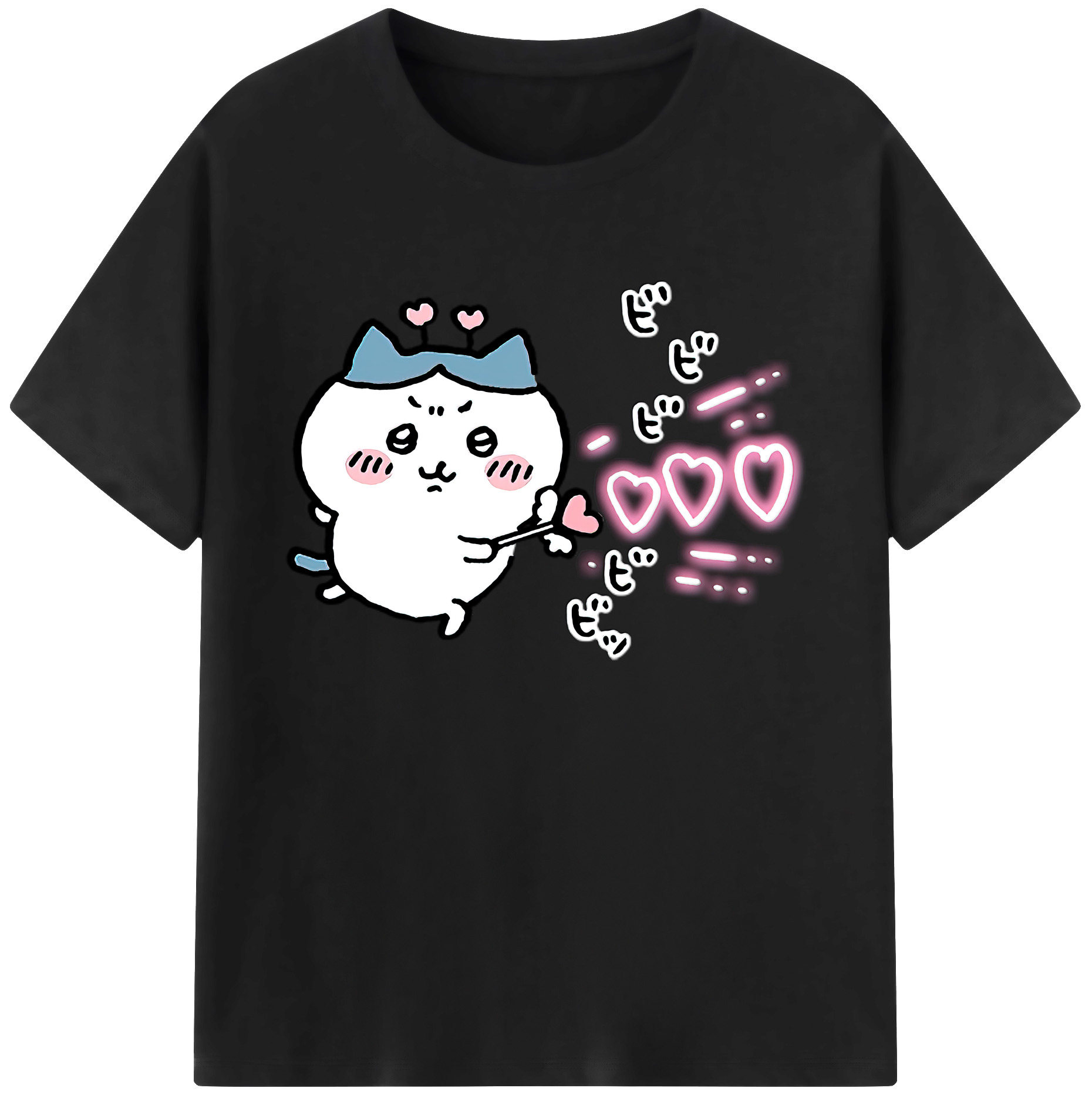 （画像用） ちいかわ ハチワレ Chii-kawa hachiware 綿100％ メンズ半袖Tシャツ｜肌触りやわらか＆通気性