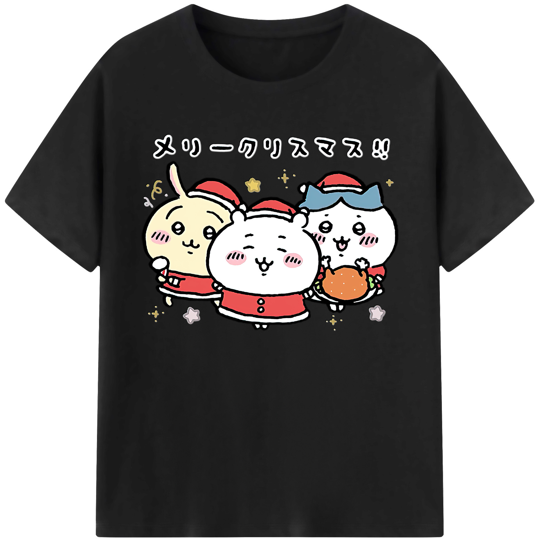 （画像用） ちいかわ ハチワレ Chii-kawa hachiware 綿100％ メンズ半袖Tシャツ｜肌触りやわらか＆通気性