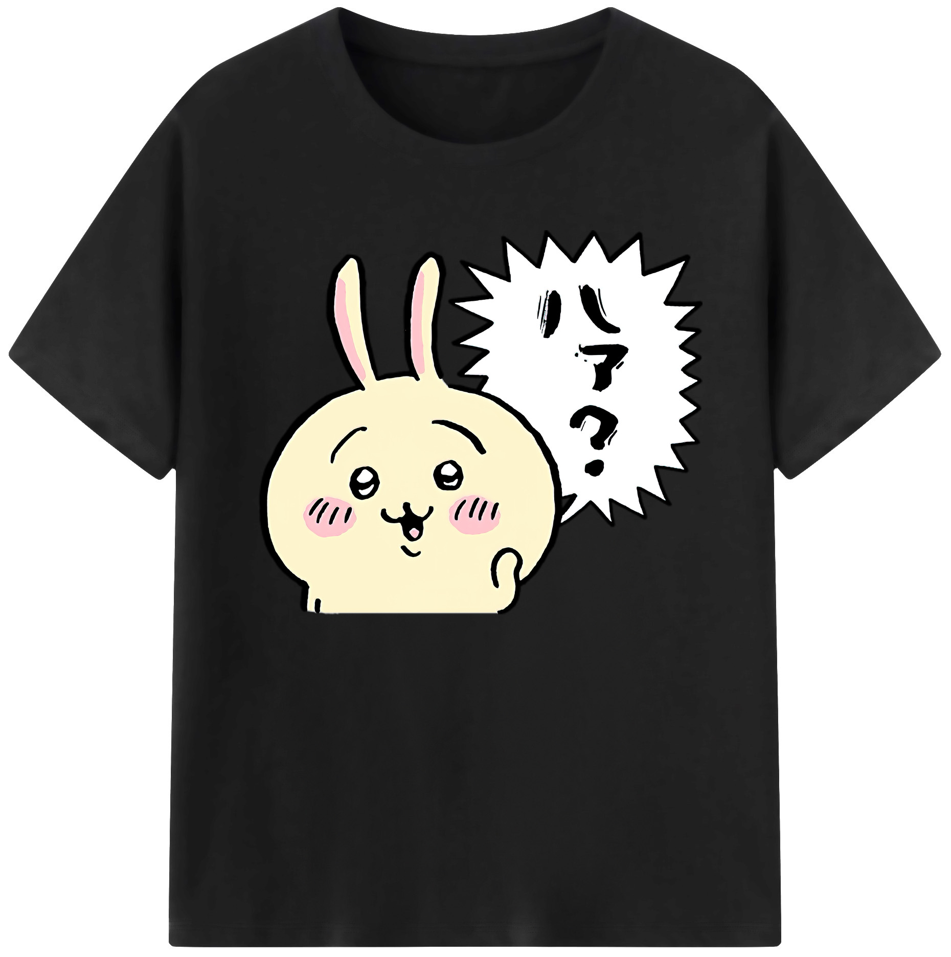 （画像用） ちいかわ うさぎ Chii-kawa usagi 綿100％ メンズ半袖Tシャツ｜肌触りやわらか＆通気性