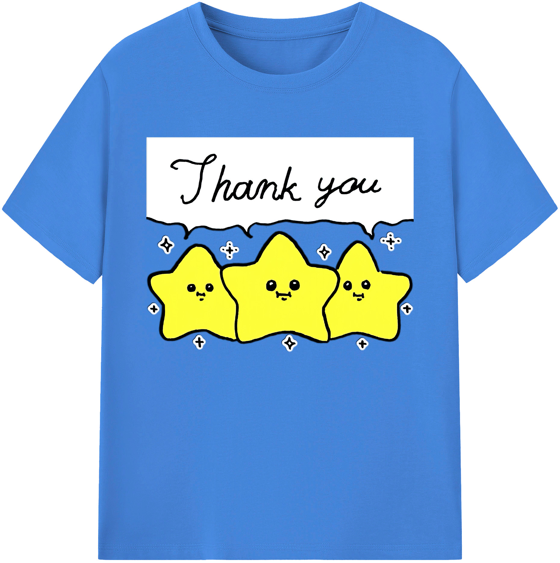 （画像用） ちいかわ 流れ星 Chii-kawa Shooting star 綿100％ メンズ半袖Tシャツ｜肌触りやわらか＆通気性