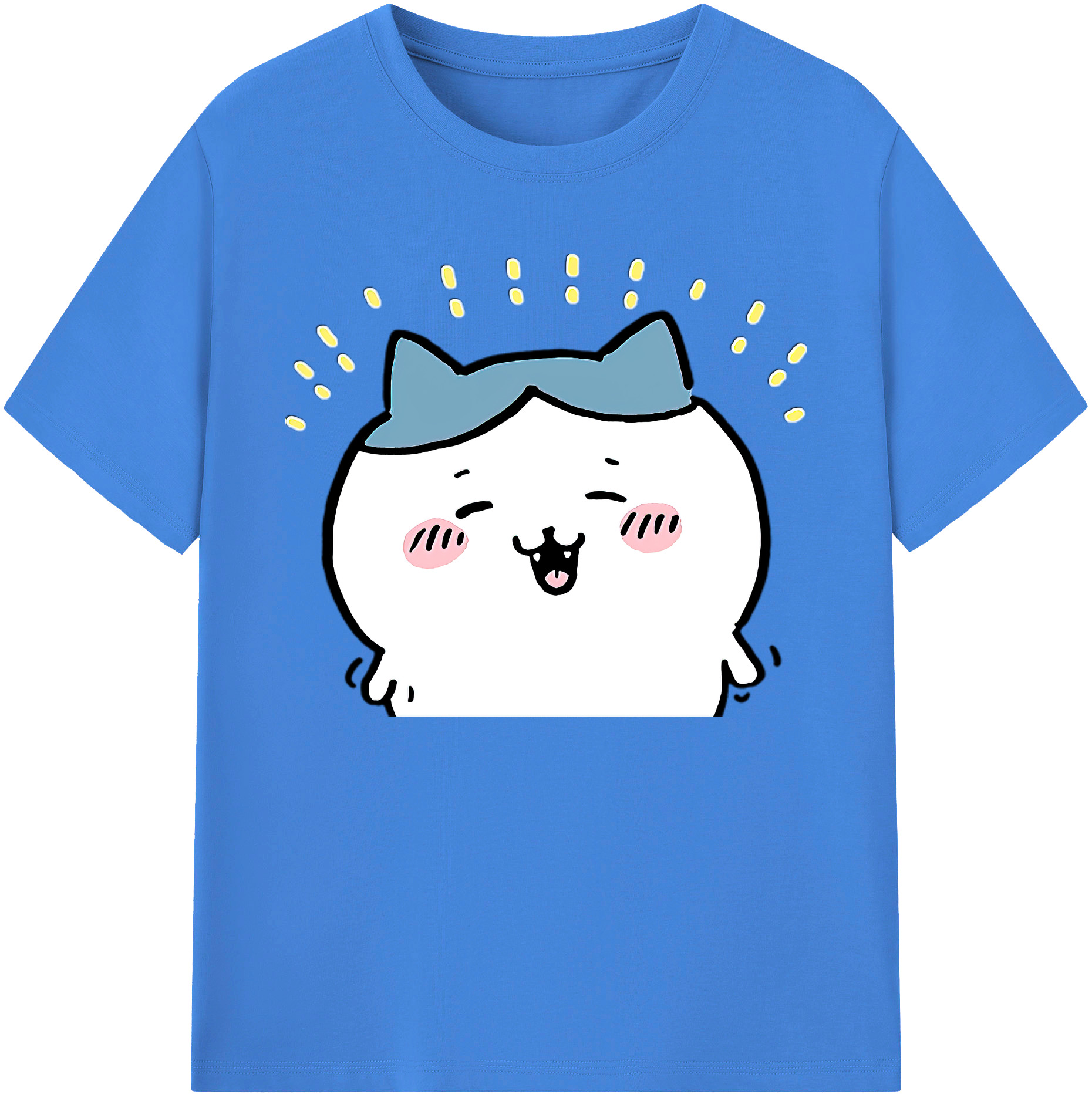 （画像用） ちいかわ ハチワレ Chii-kawa hachiware 綿100％ メンズ半袖Tシャツ｜肌触りやわらか＆通気性