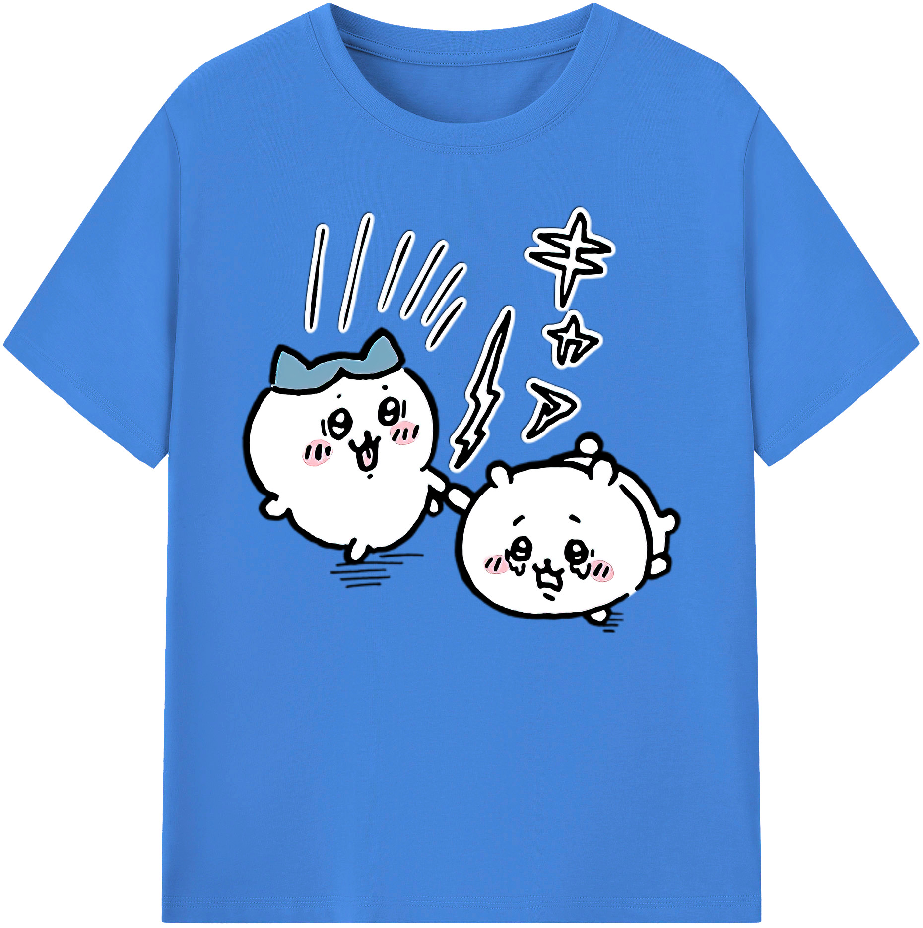 （画像用） ちいかわ ハチワレ Chii-kawa hachiware 綿100％ メンズ半袖Tシャツ｜肌触りやわらか＆通気性