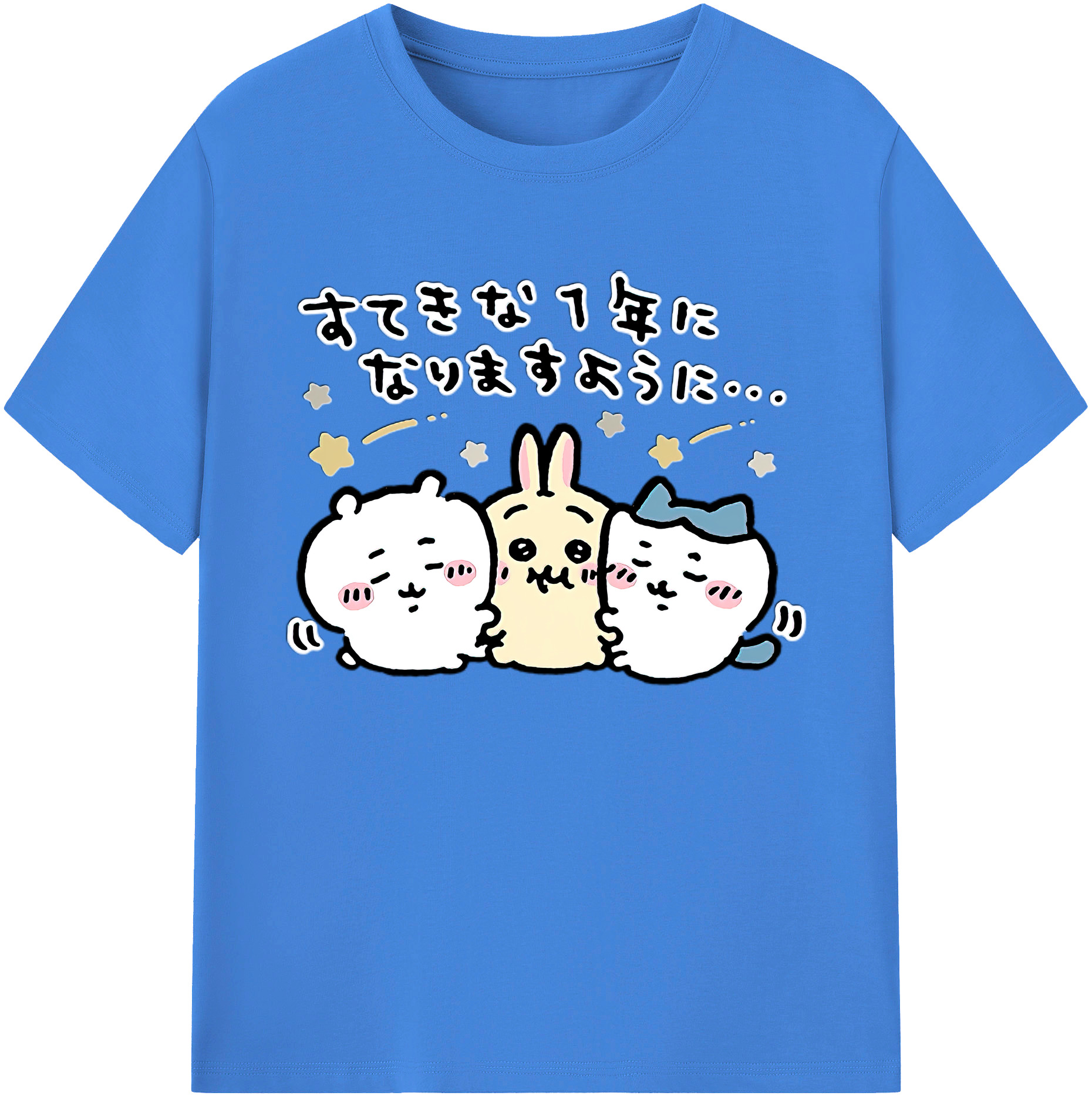 （画像用） ちいかわ ちいかわ Chii-kawa chiikawa 綿100％ メンズ半袖Tシャツ｜肌触りやわらか＆通気性