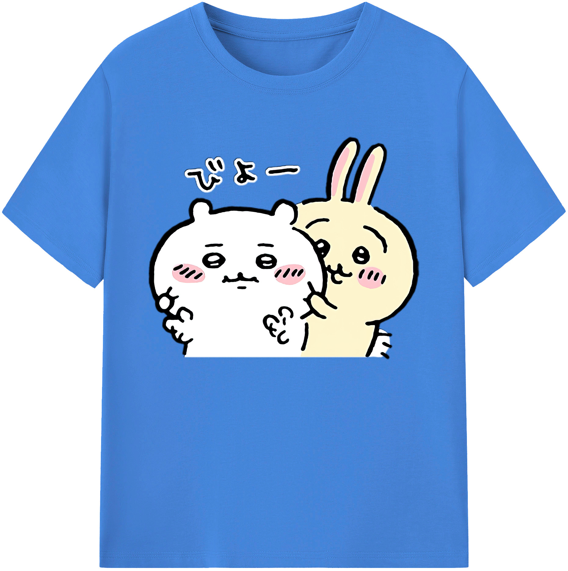 （画像用） ちいかわ うさぎ Chii-kawa usagi 綿100％ メンズ半袖Tシャツ｜肌触りやわらか＆通気性