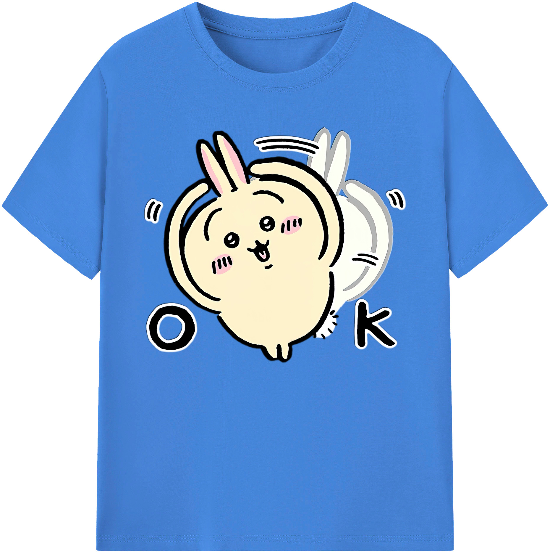 （画像用） ちいかわ うさぎ Chii-kawa usagi 綿100％ メンズ半袖Tシャツ｜肌触りやわらか＆通気性