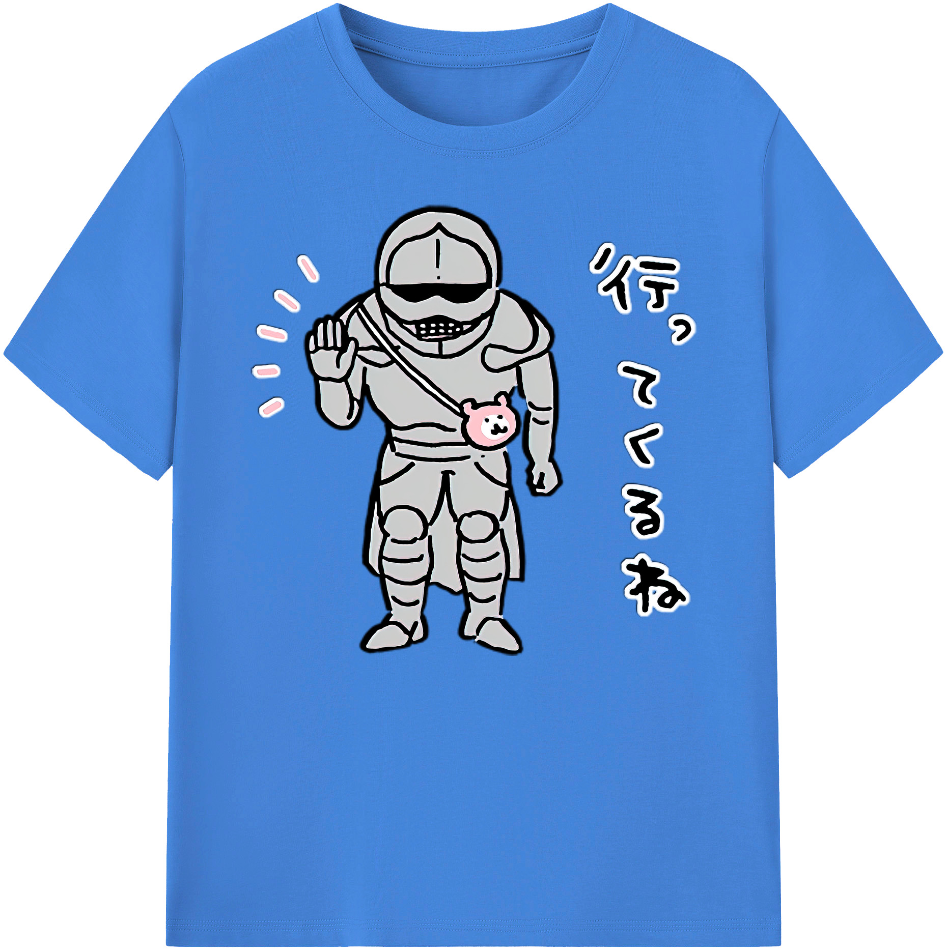 （画像用） ちいかわ 労働の鎧さん Chii-kawa Mr. Armor of Labor 綿100％ メンズ半袖Tシャツ｜肌触りやわらか＆通気性