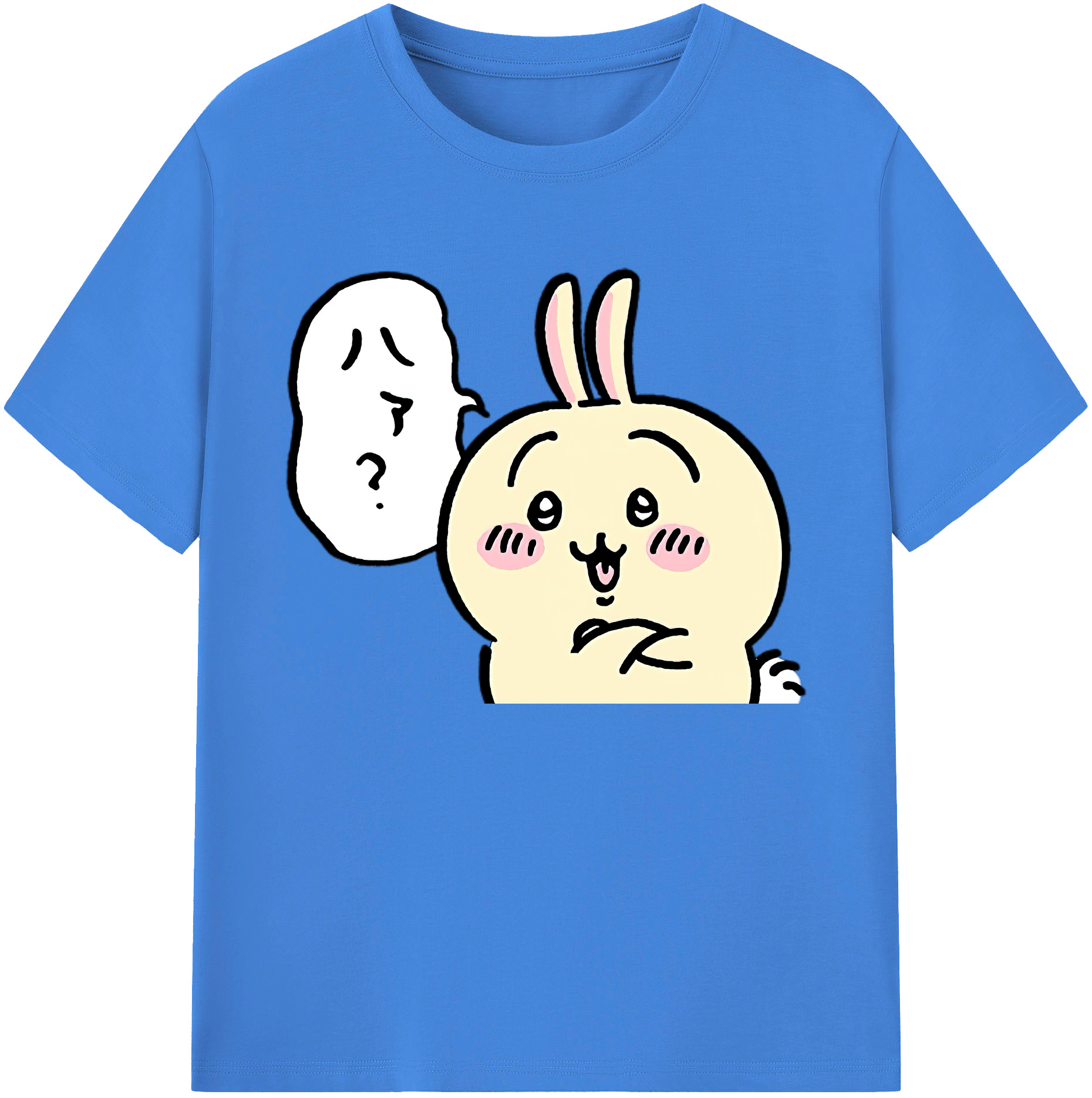（画像用） ちいかわ うさぎ Chii-kawa usagi 綿100％ メンズ半袖Tシャツ｜肌触りやわらか＆通気性