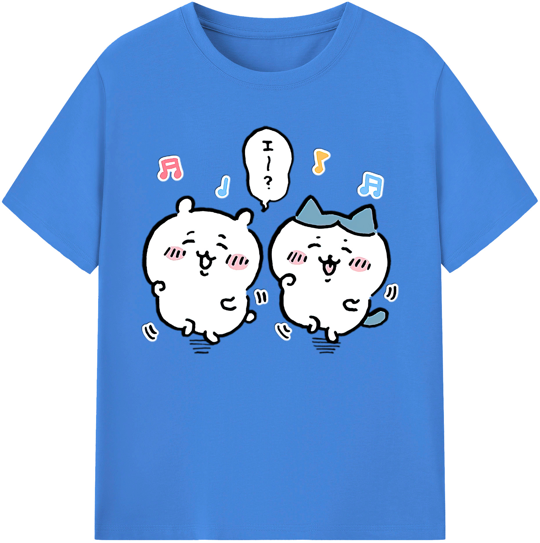 （画像用） ちいかわ ハチワレ Chii-kawa hachiware 綿100％ メンズ半袖Tシャツ｜肌触りやわらか＆通気性