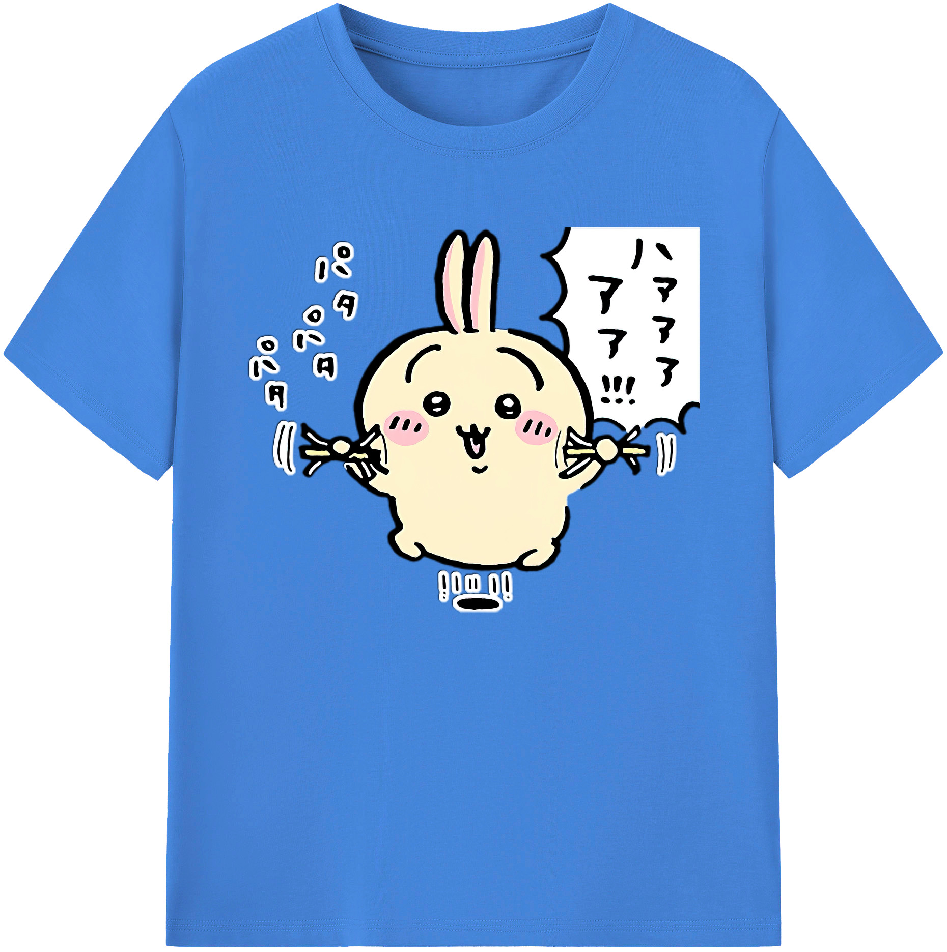 （画像用） ちいかわ うさぎ Chii-kawa usagi 綿100％ メンズ半袖Tシャツ｜肌触りやわらか＆通気性