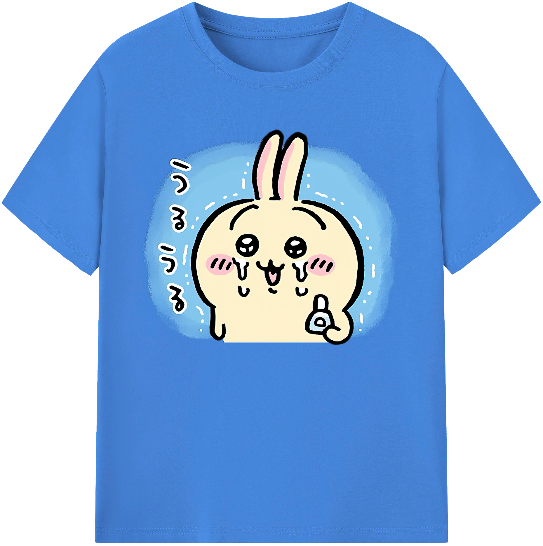 （画像用） ちいかわ うさぎ Chii-kawa usagi 綿100％ メンズ半袖Tシャツ｜肌触りやわらか＆通気性