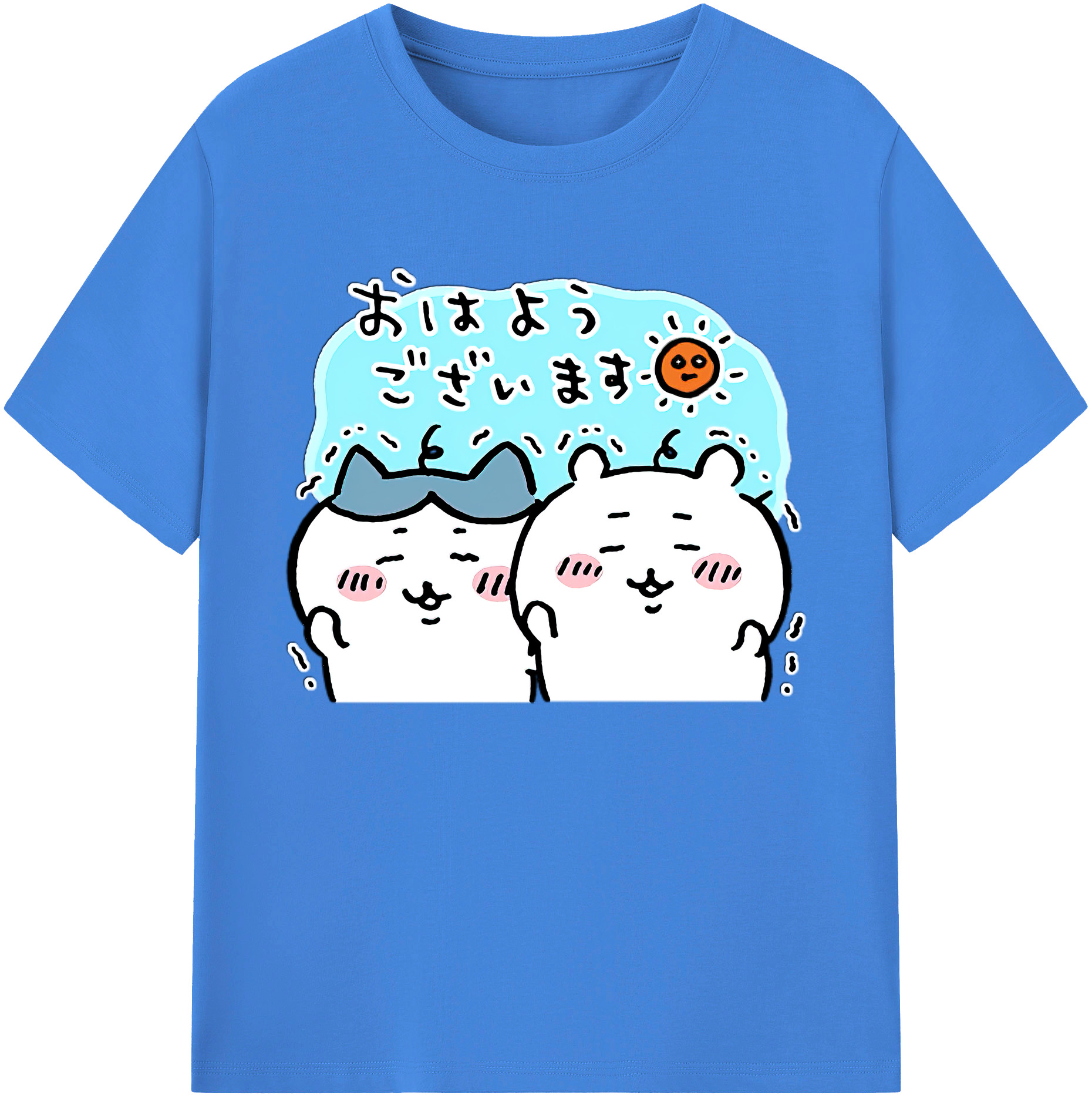 （画像用） ちいかわ ハチワレ Chii-kawa hachiware 綿100％ メンズ半袖Tシャツ｜肌触りやわらか＆通気性