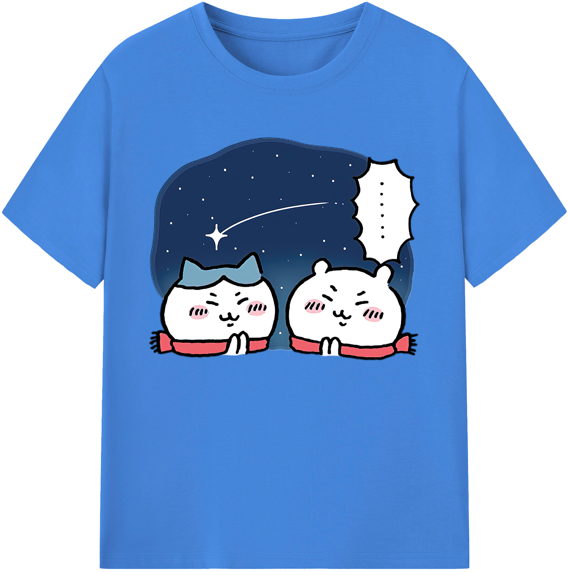 （画像用） ちいかわ ハチワレ Chii-kawa hachiware 綿100％ メンズ半袖Tシャツ｜肌触りやわらか＆通気性