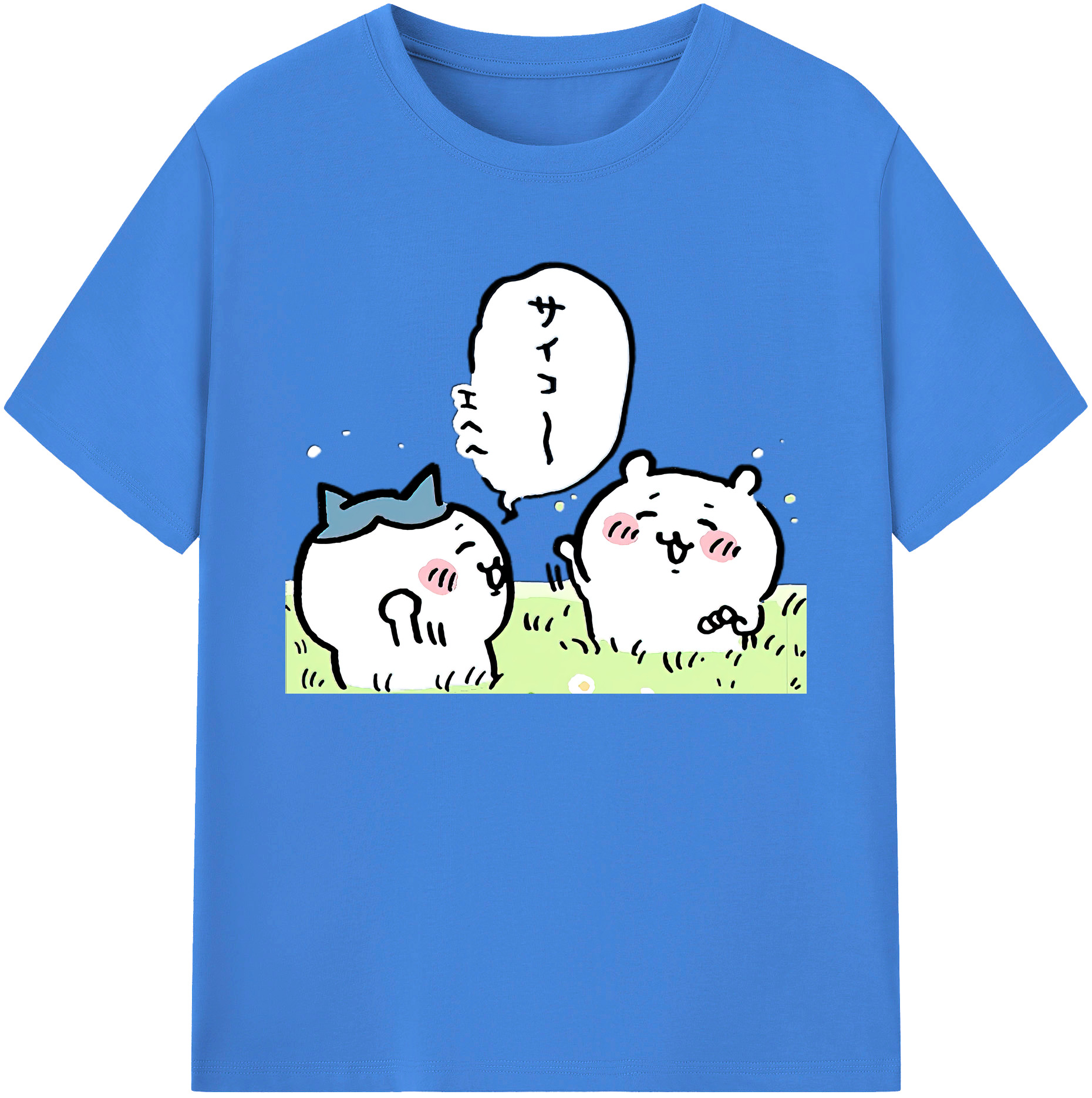 （画像用） ちいかわ ちいかわ Chii-kawa chiikawa 綿100％ メンズ半袖Tシャツ｜肌触りやわらか＆通気性