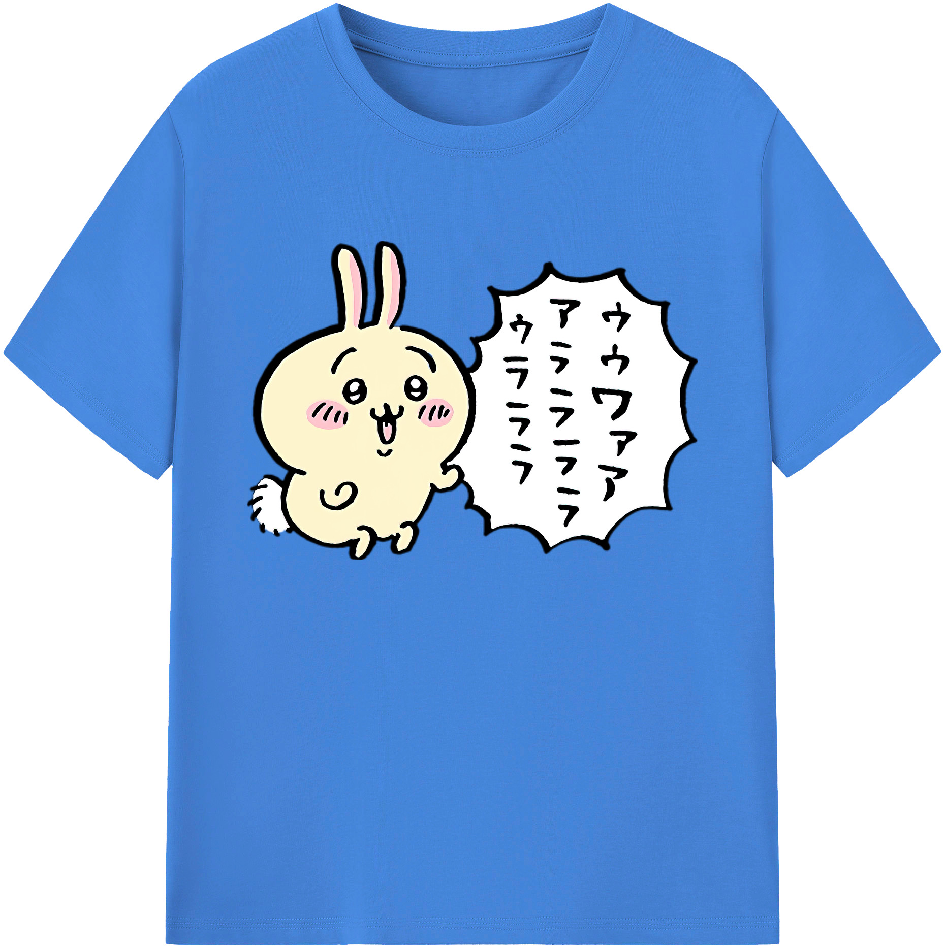 （画像用） ちいかわ うさぎ Chii-kawa usagi 綿100％ メンズ半袖Tシャツ｜肌触りやわらか＆通気性