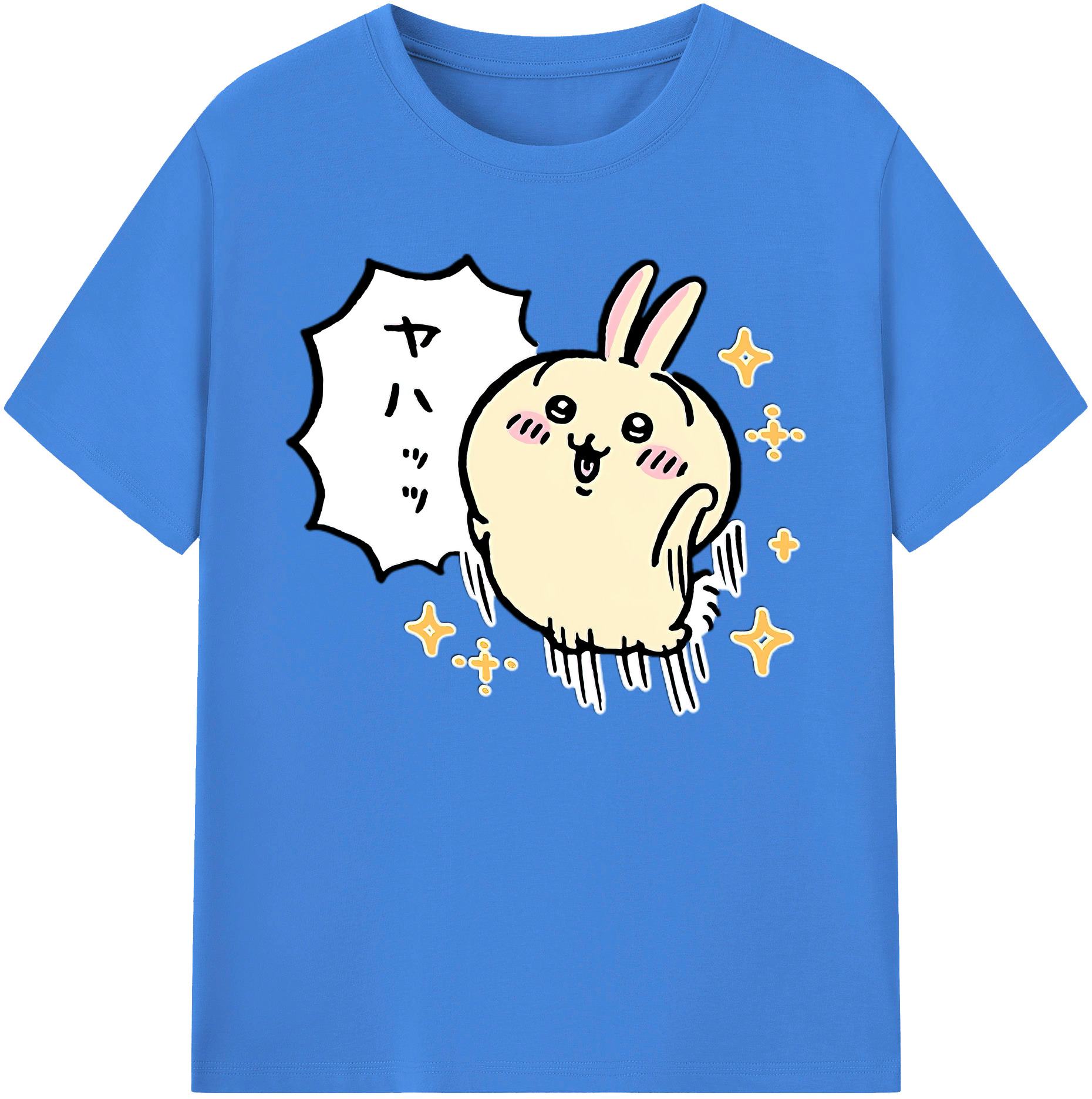 （画像用） ちいかわ うさぎ Chii-kawa usagi 綿100％ メンズ半袖Tシャツ｜肌触りやわらか＆通気性