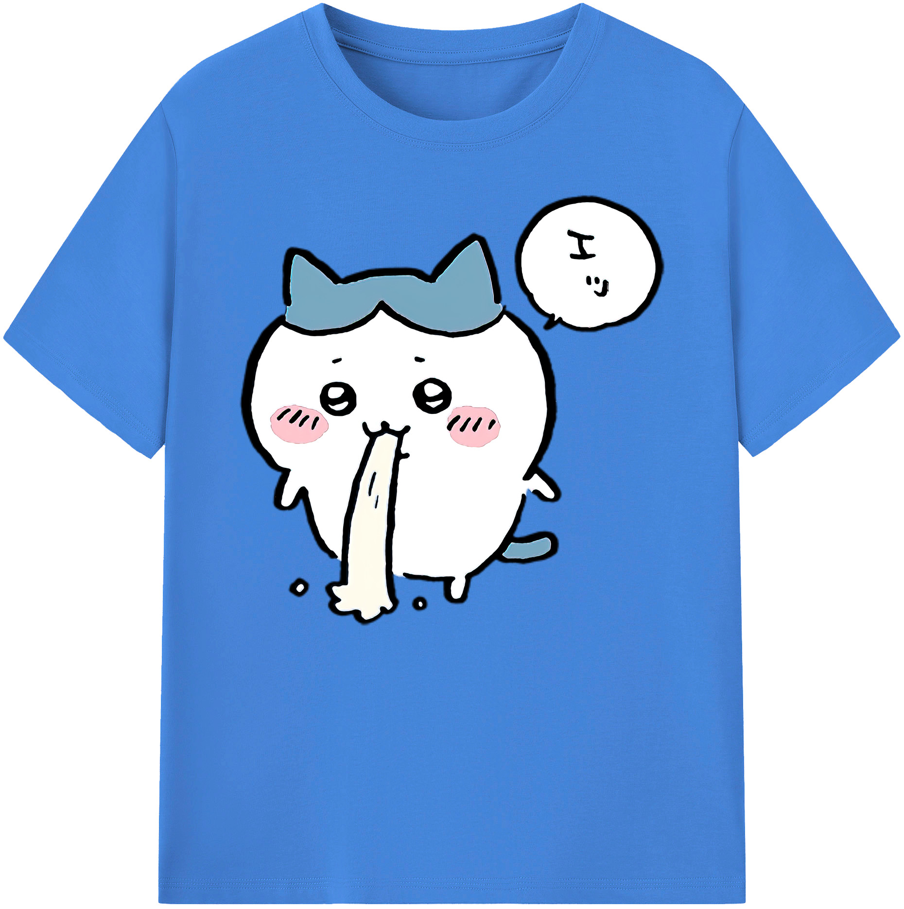 （画像用） ちいかわ ハチワレ Chii-kawa hachiware 綿100％ メンズ半袖Tシャツ｜肌触りやわらか＆通気性