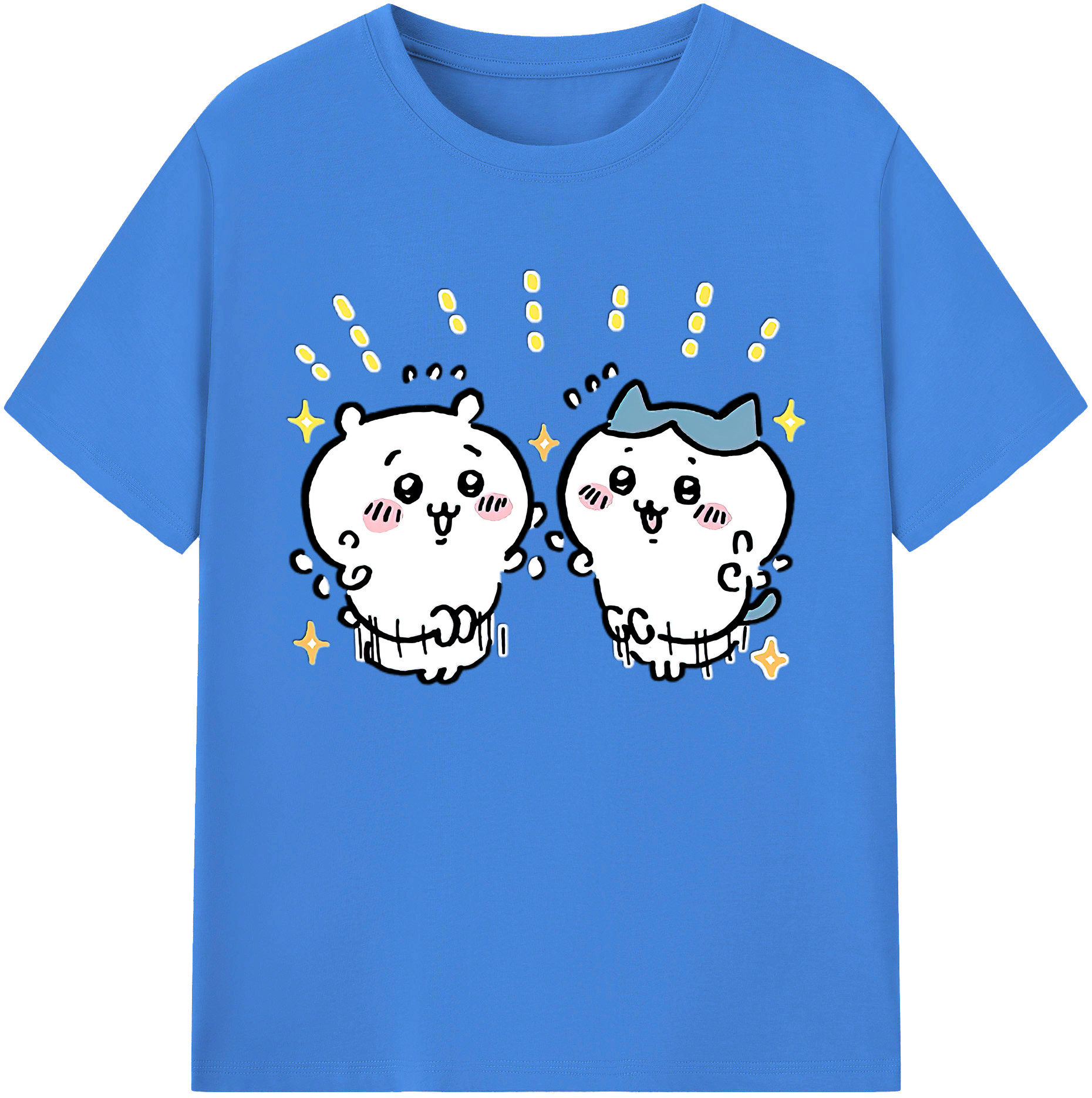 （画像用） ちいかわ ハチワレ Chii-kawa hachiware 綿100％ メンズ半袖Tシャツ｜肌触りやわらか＆通気性