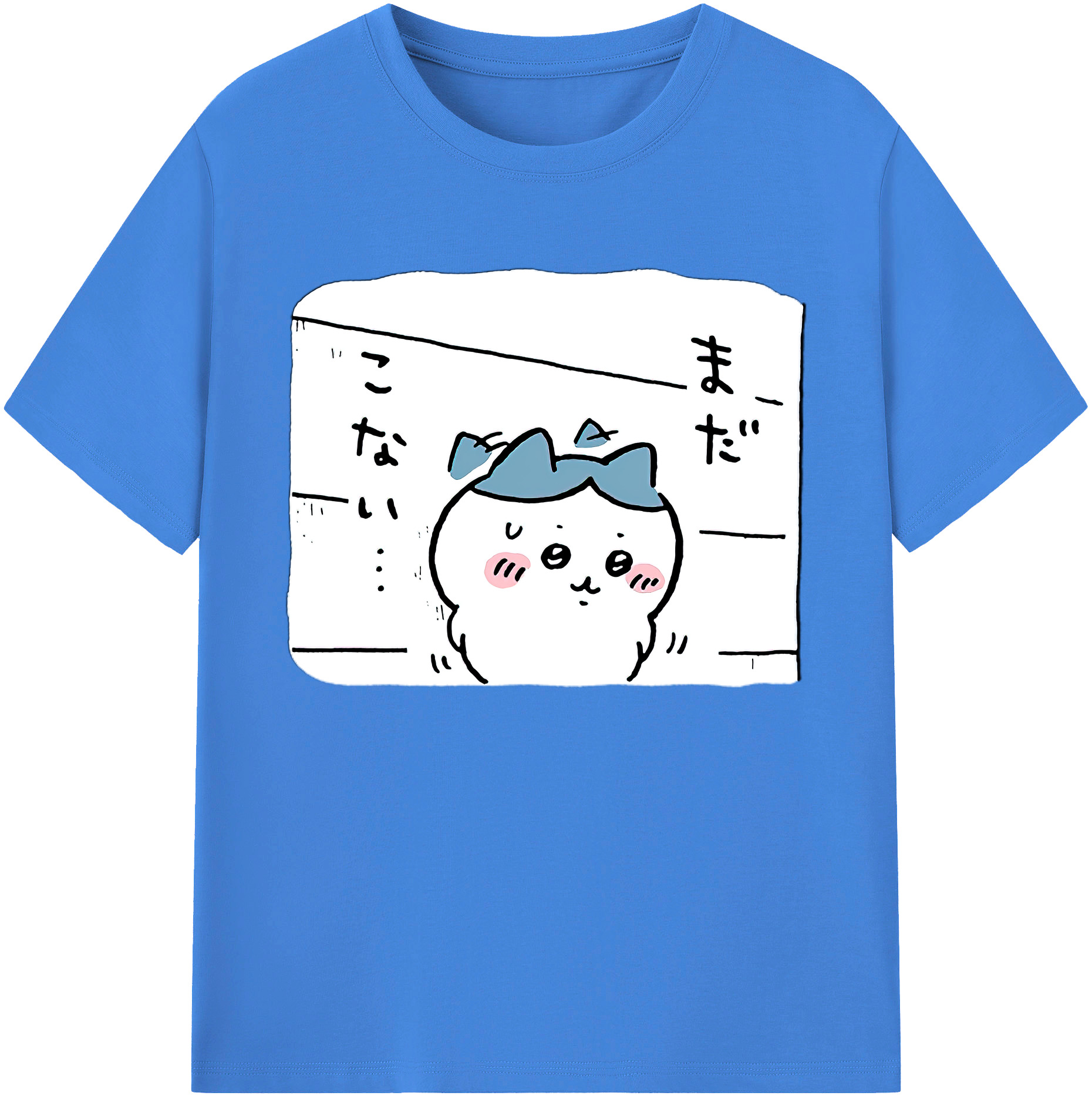 （画像用） ちいかわ ハチワレ Chii-kawa hachiware 綿100％ メンズ半袖Tシャツ｜肌触りやわらか＆通気性