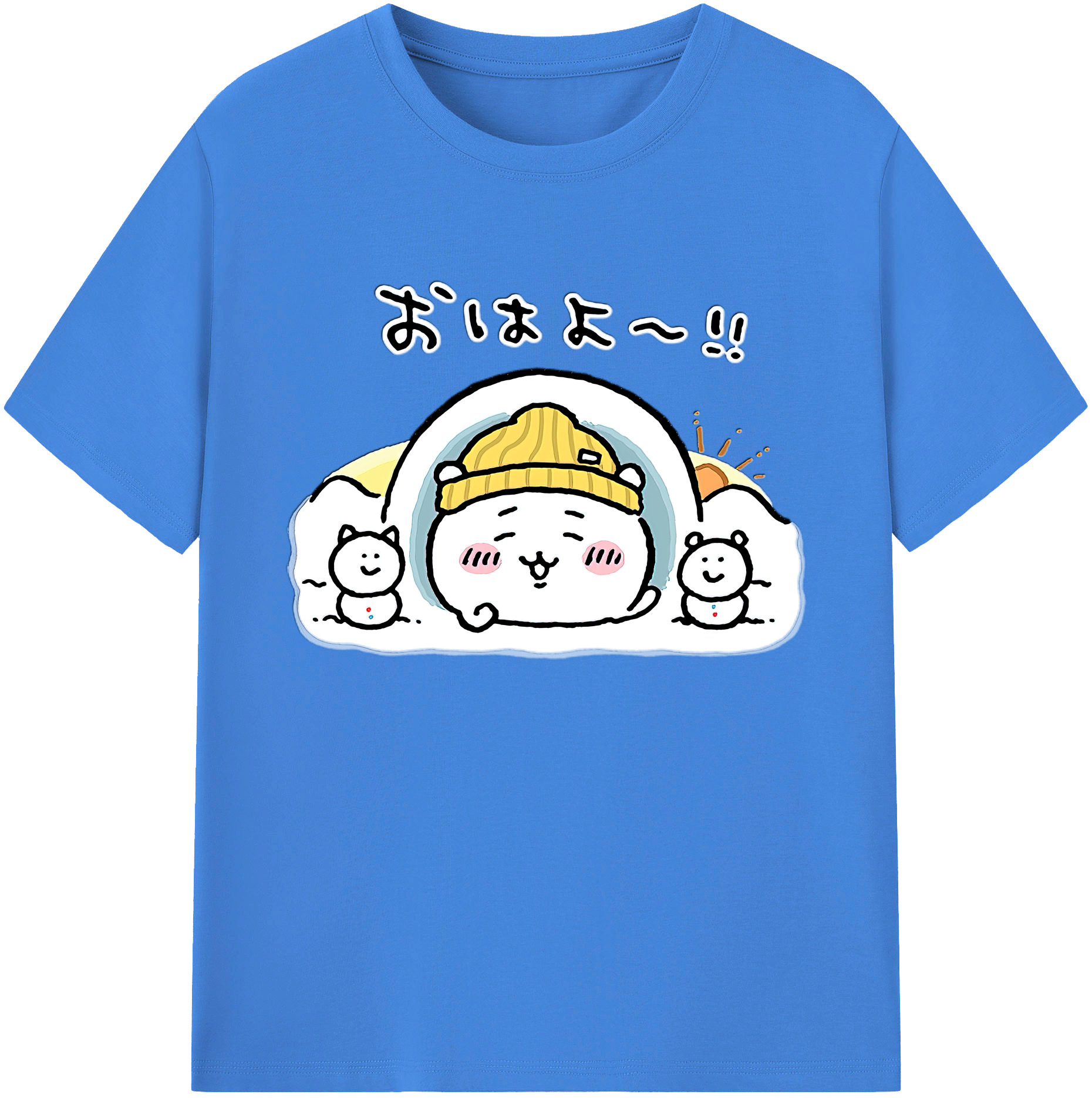 （画像用） ちいかわ ちいかわ Chii-kawa chiikawa 綿100％ メンズ半袖Tシャツ｜肌触りやわらか＆通気性