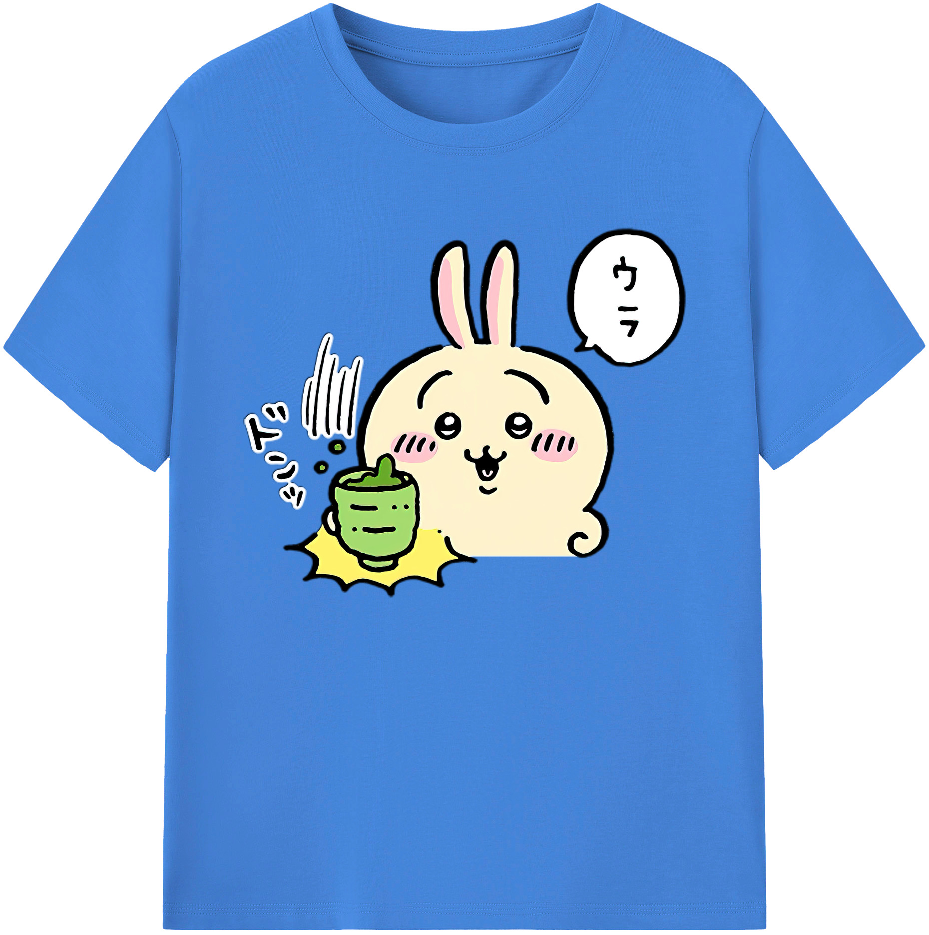 （画像用） ちいかわ うさぎ Chii-kawa usagi 綿100％ メンズ半袖Tシャツ｜肌触りやわらか＆通気性