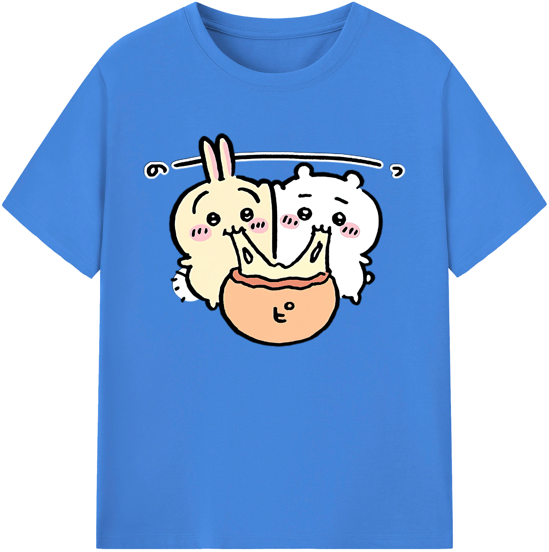 （画像用） ちいかわ うさぎ Chii-kawa usagi 綿100％ メンズ半袖Tシャツ｜肌触りやわらか＆通気性