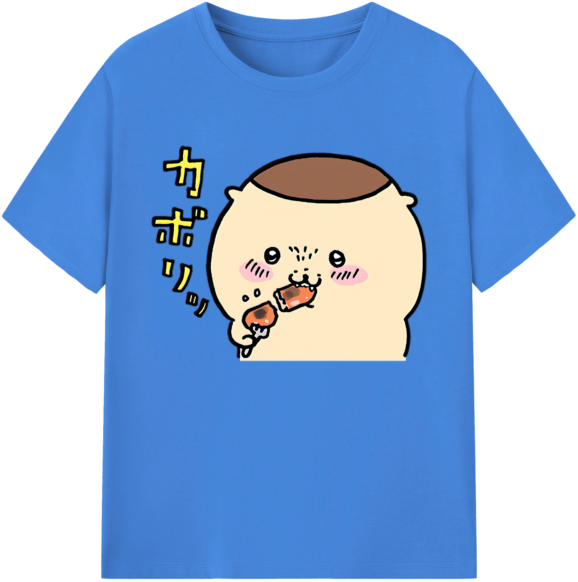 （画像用） ちいかわ くりまんじゅう Chii-kawa kuri manjū 綿100％ メンズ半袖Tシャツ｜肌触りやわらか＆通気性