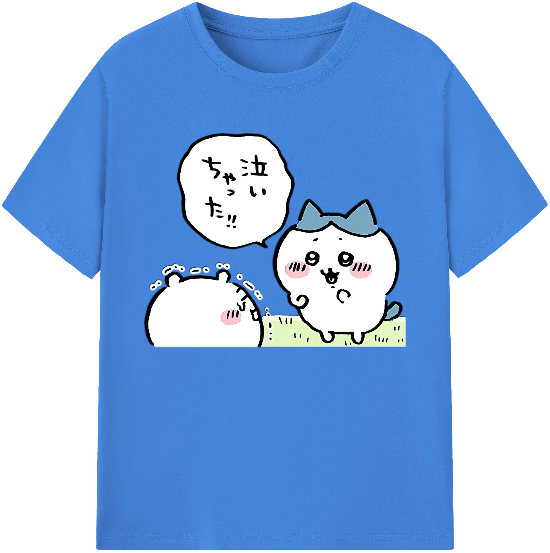 （画像用） ちいかわ ハチワレ Chii-kawa hachiware 綿100％ メンズ半袖Tシャツ｜肌触りやわらか＆通気性