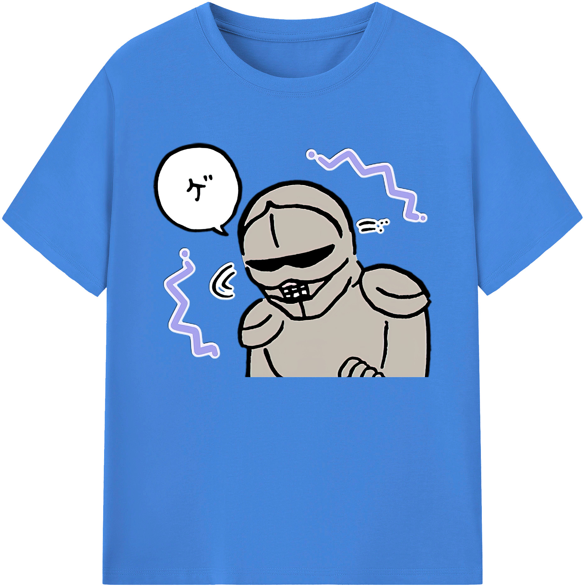 （画像用） ちいかわ 労働の鎧さん Chii-kawa Mr. Armor of Labor 綿100％ メンズ半袖Tシャツ｜肌触りやわらか＆通気性