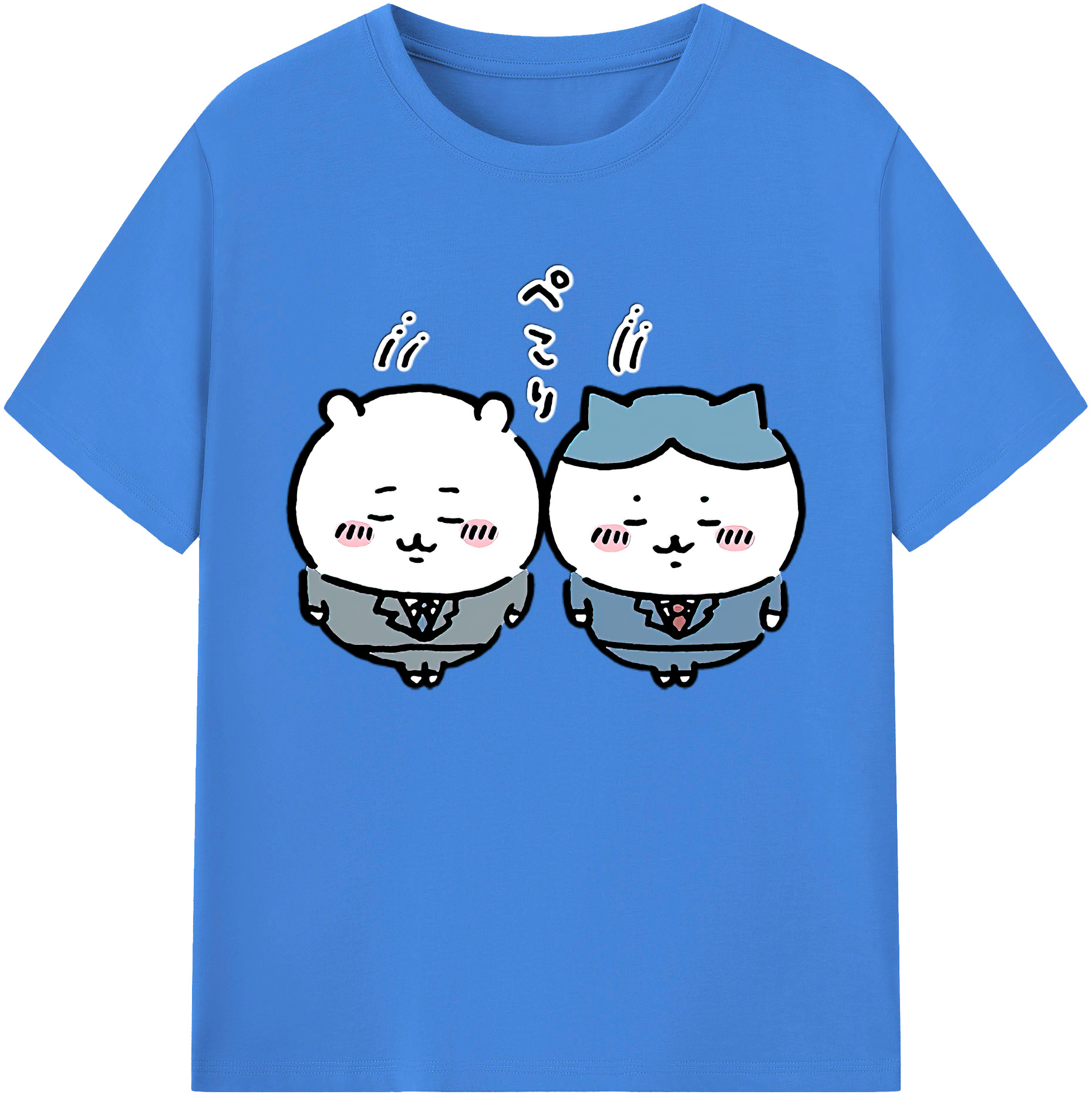 （画像用） ちいかわ ハチワレ Chii-kawa hachiware 綿100％ メンズ半袖Tシャツ｜肌触りやわらか＆通気性