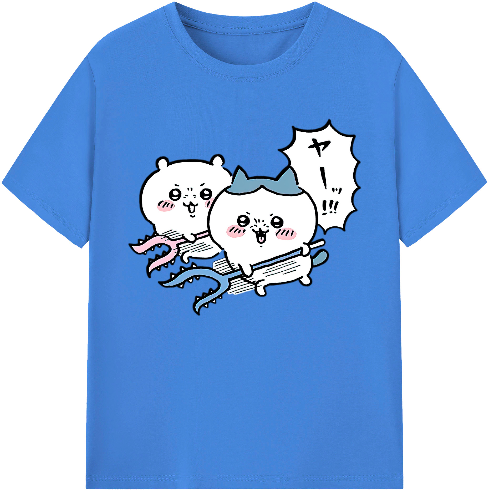 （画像用） ちいかわ ハチワレ Chii-kawa hachiware 綿100％ メンズ半袖Tシャツ｜肌触りやわらか＆通気性