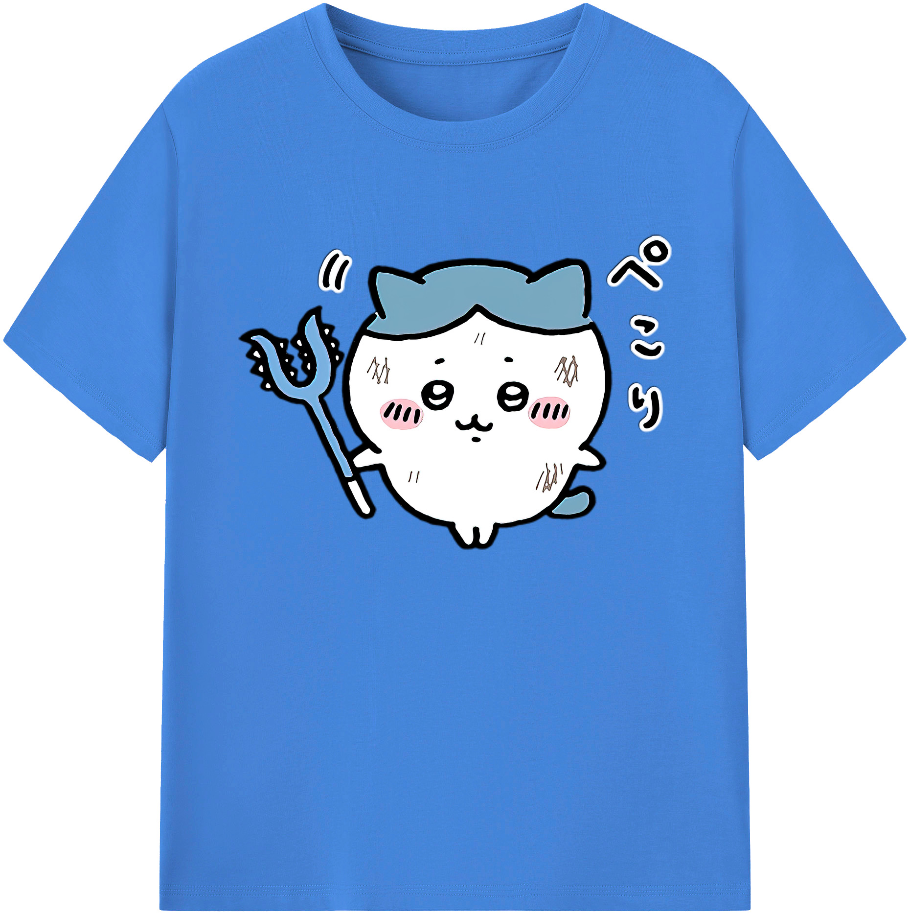 （画像用） ちいかわ ハチワレ Chii-kawa hachiware 綿100％ メンズ半袖Tシャツ｜肌触りやわらか＆通気性
