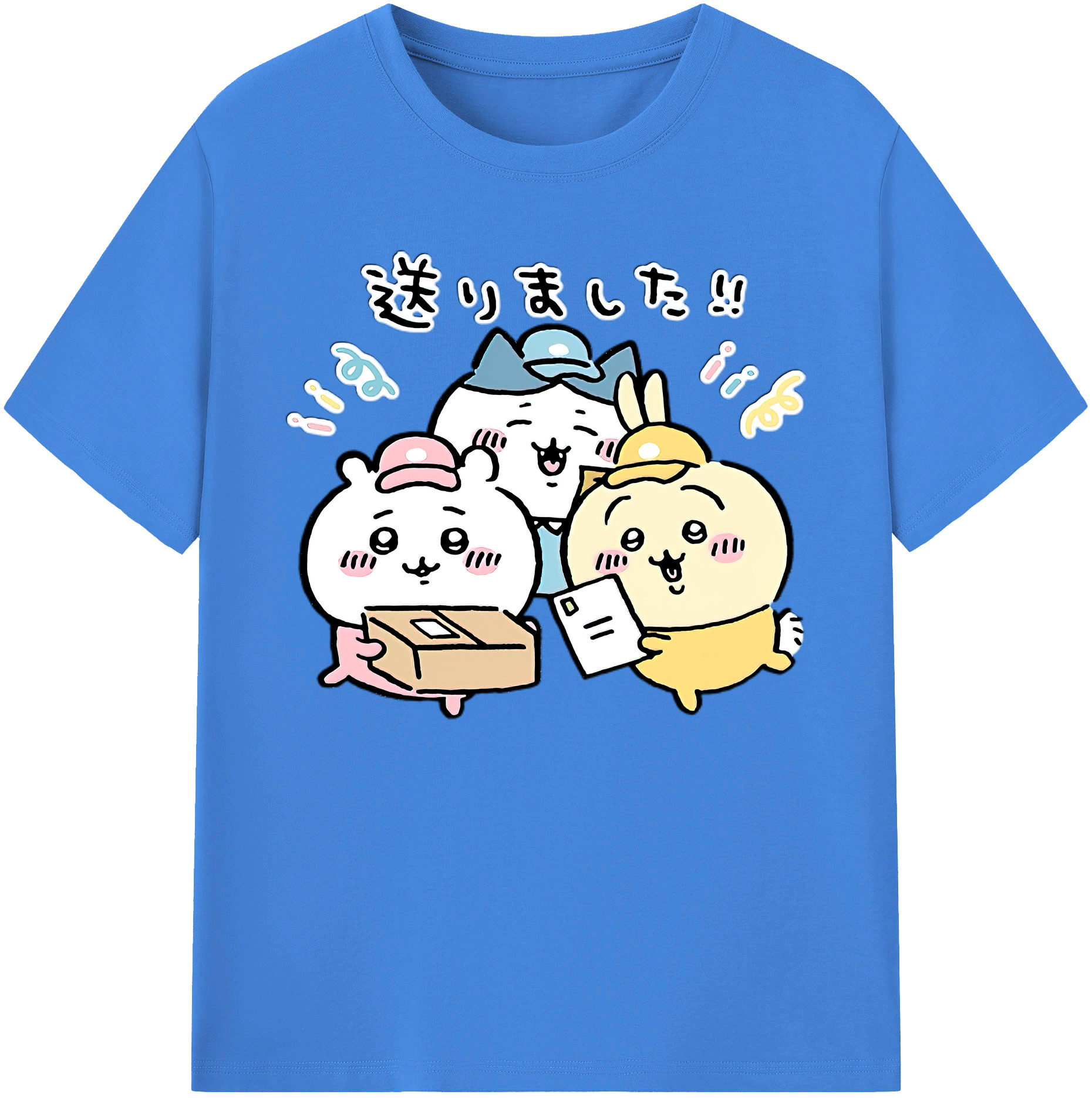 （画像用） ちいかわ ハチワレ Chii-kawa hachiware 綿100％ メンズ半袖Tシャツ｜肌触りやわらか＆通気性
