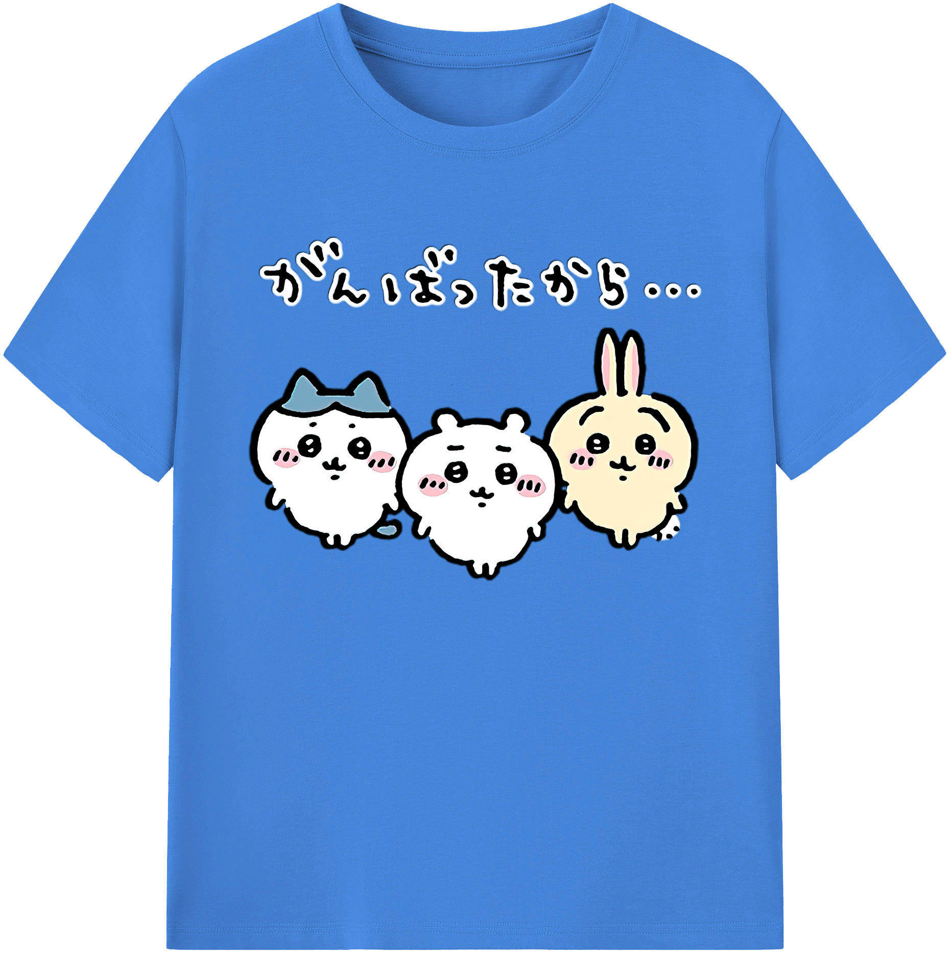 （画像用） ちいかわ ハチワレ Chii-kawa hachiware 綿100％ メンズ半袖Tシャツ｜肌触りやわらか＆通気性