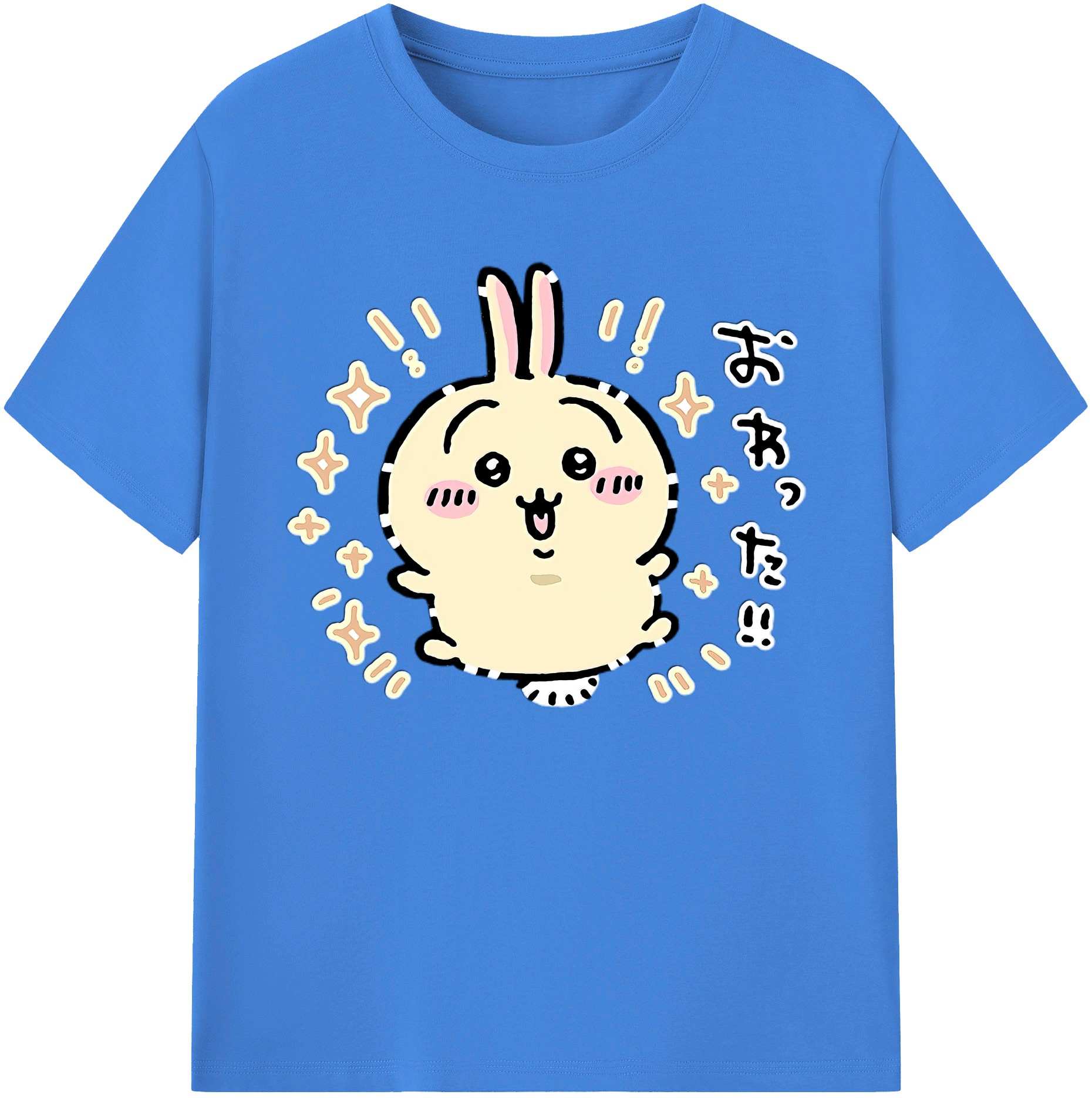 （画像用） ちいかわ うさぎ Chii-kawa usagi 綿100％ メンズ半袖Tシャツ｜肌触りやわらか＆通気性