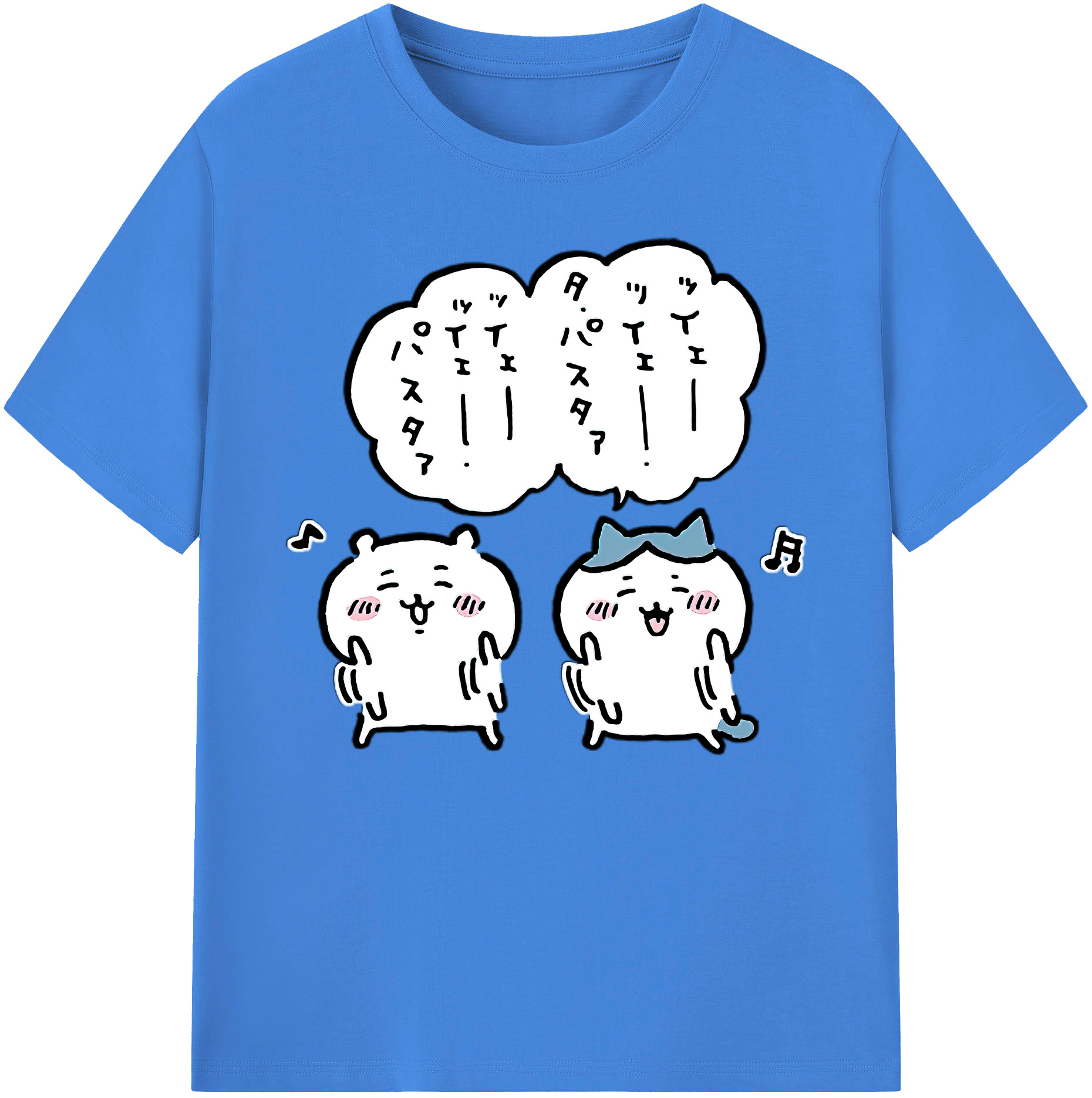 （画像用） ちいかわ ハチワレ Chii-kawa hachiware 綿100％ メンズ半袖Tシャツ｜肌触りやわらか＆通気性