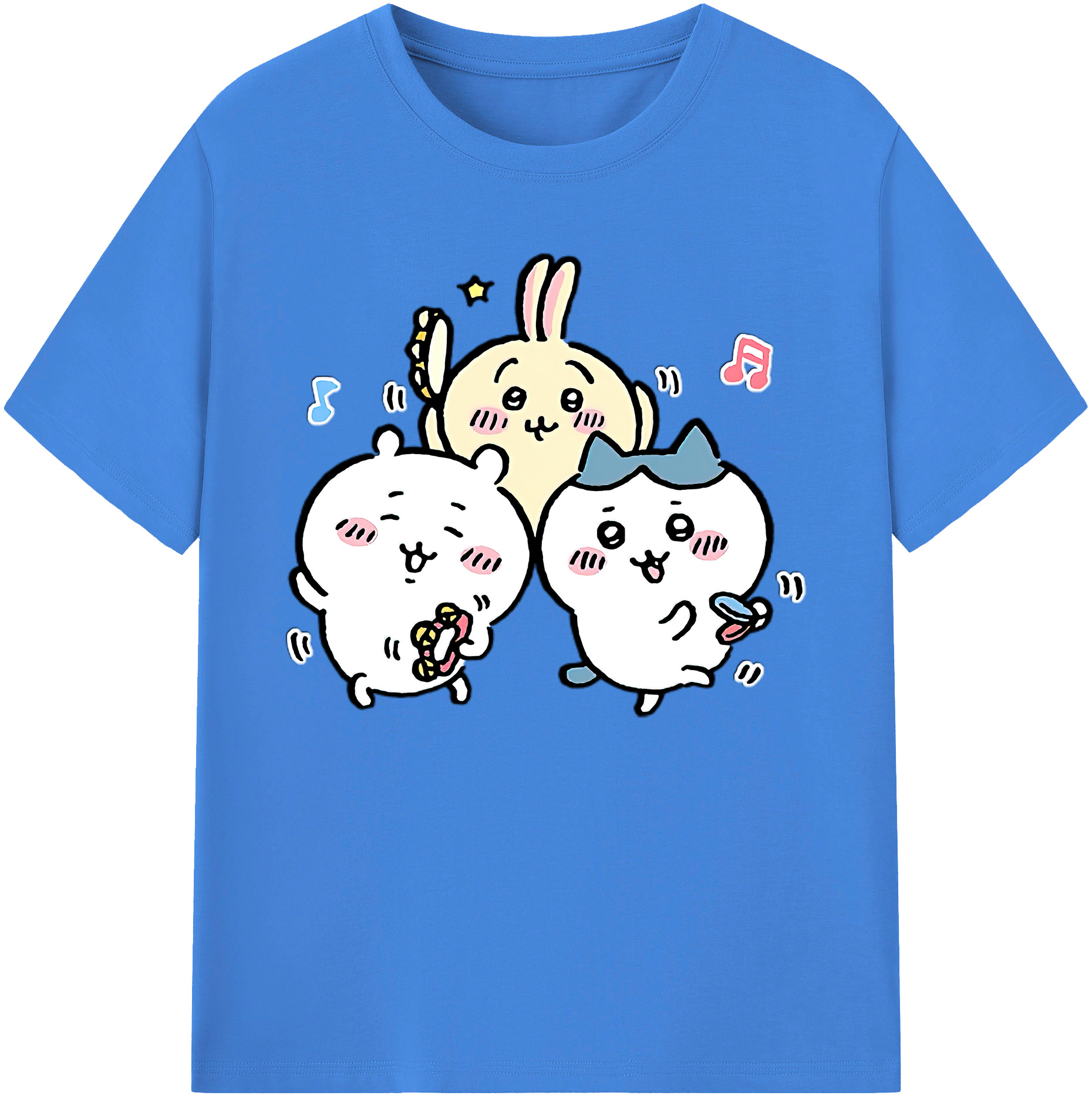 （画像用） ちいかわ ハチワレ Chii-kawa hachiware 綿100％ メンズ半袖Tシャツ｜肌触りやわらか＆通気性