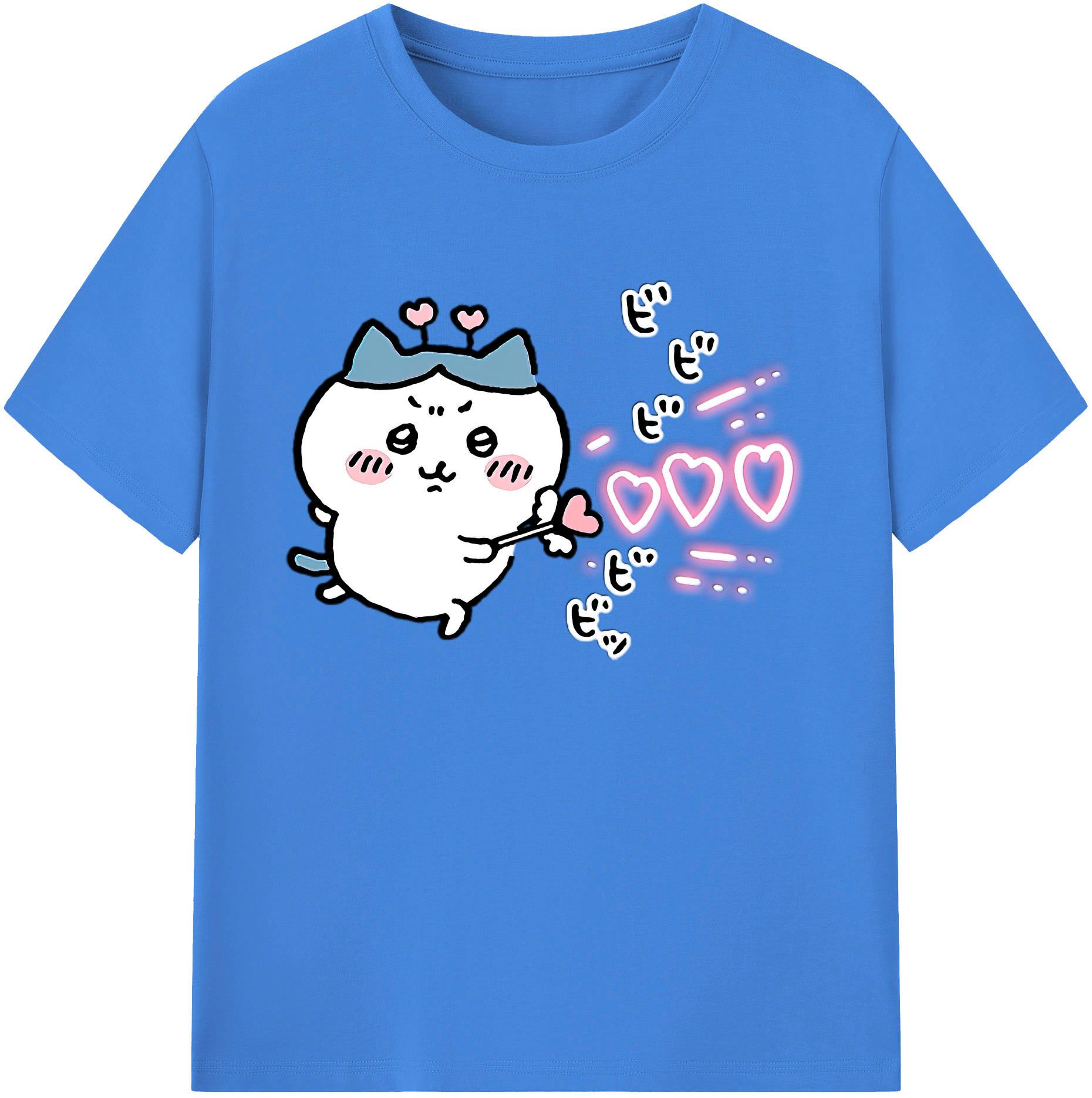 （画像用） ちいかわ ハチワレ Chii-kawa hachiware 綿100％ メンズ半袖Tシャツ｜肌触りやわらか＆通気性