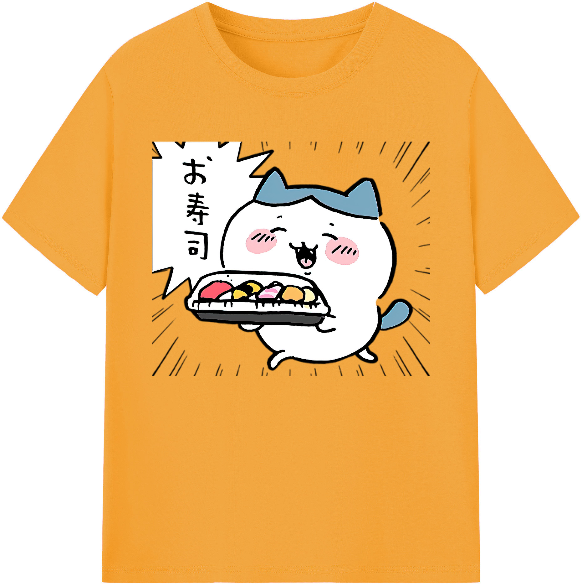 （画像用） ちいかわ ハチワレ Chii-kawa hachiware 綿100％ メンズ半袖Tシャツ｜肌触りやわらか＆通気性