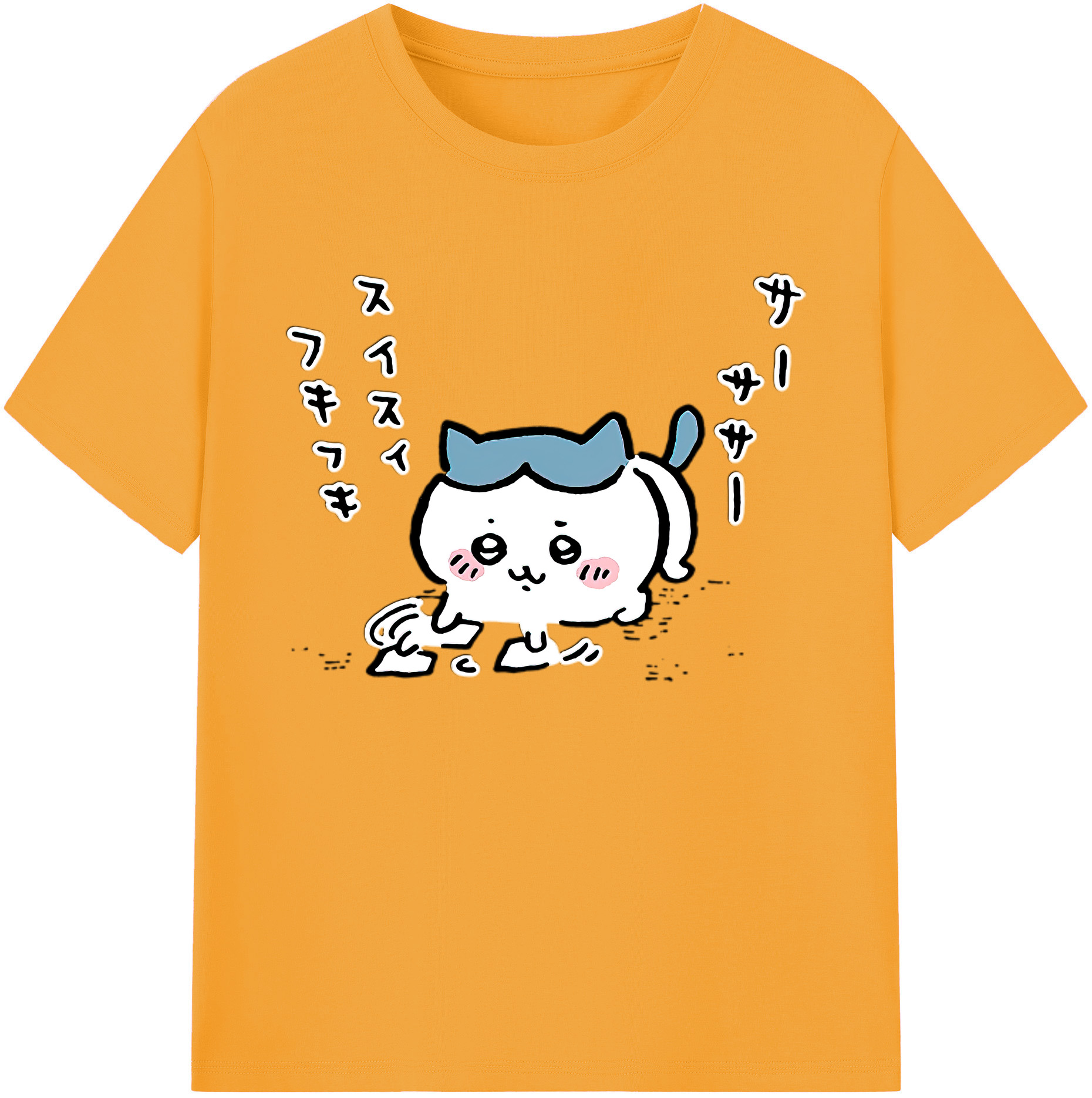 （画像用） ちいかわ ハチワレ Chii-kawa hachiware 綿100％ メンズ半袖Tシャツ｜肌触りやわらか＆通気性