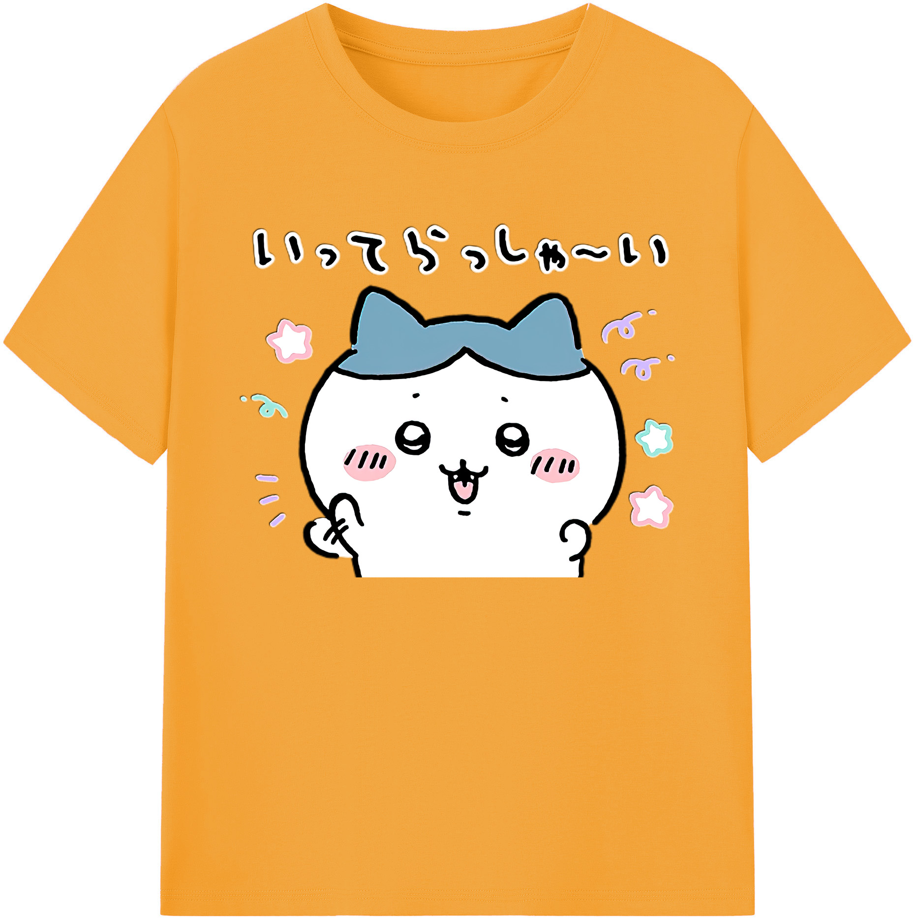（画像用） ちいかわ ハチワレ Chii-kawa hachiware 綿100％ メンズ半袖Tシャツ｜肌触りやわらか＆通気性