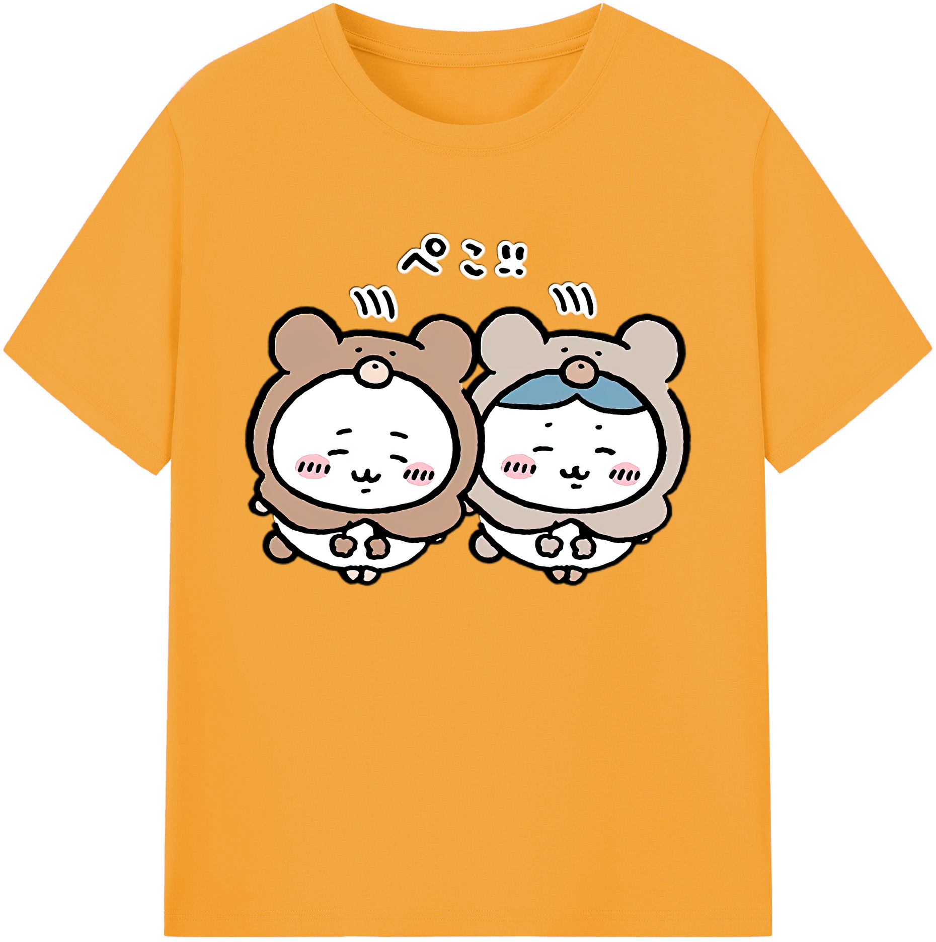 （画像用） ちいかわ ハチワレ Chii-kawa hachiware 綿100％ メンズ半袖Tシャツ｜肌触りやわらか＆通気性