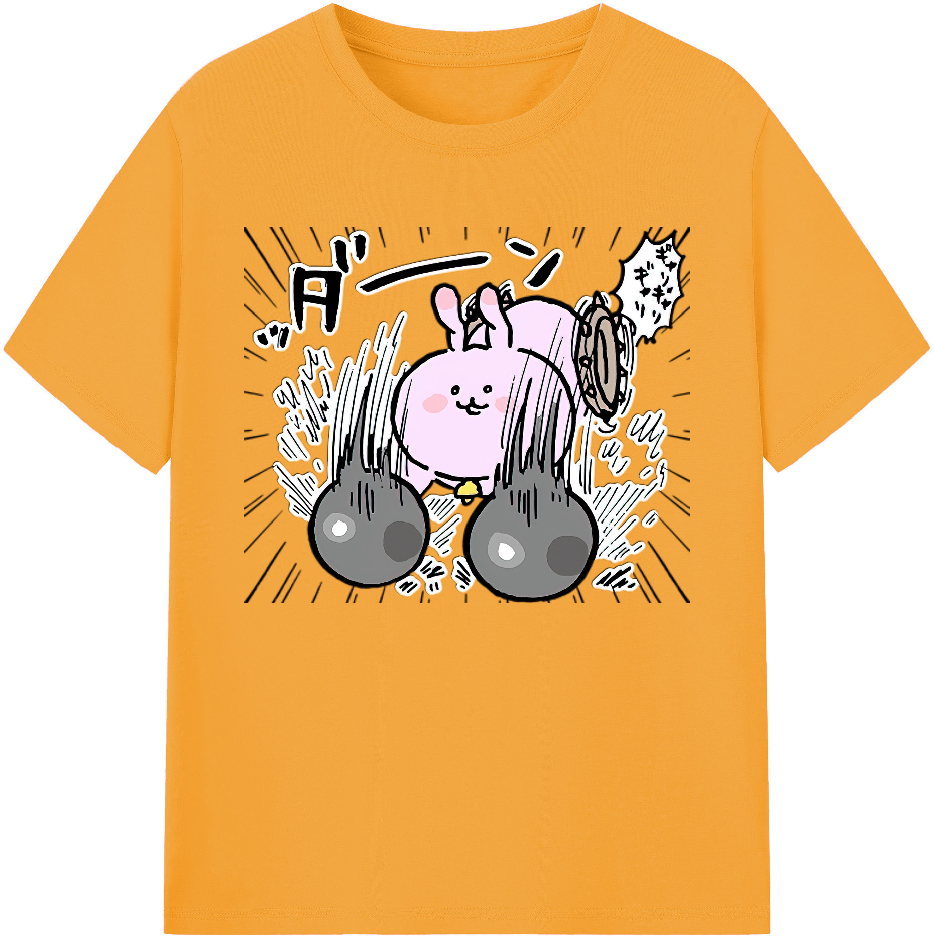 （画像用） ちいかわ うさぎ Chii-kawa usagi 綿100％ メンズ半袖Tシャツ｜肌触りやわらか＆通気性