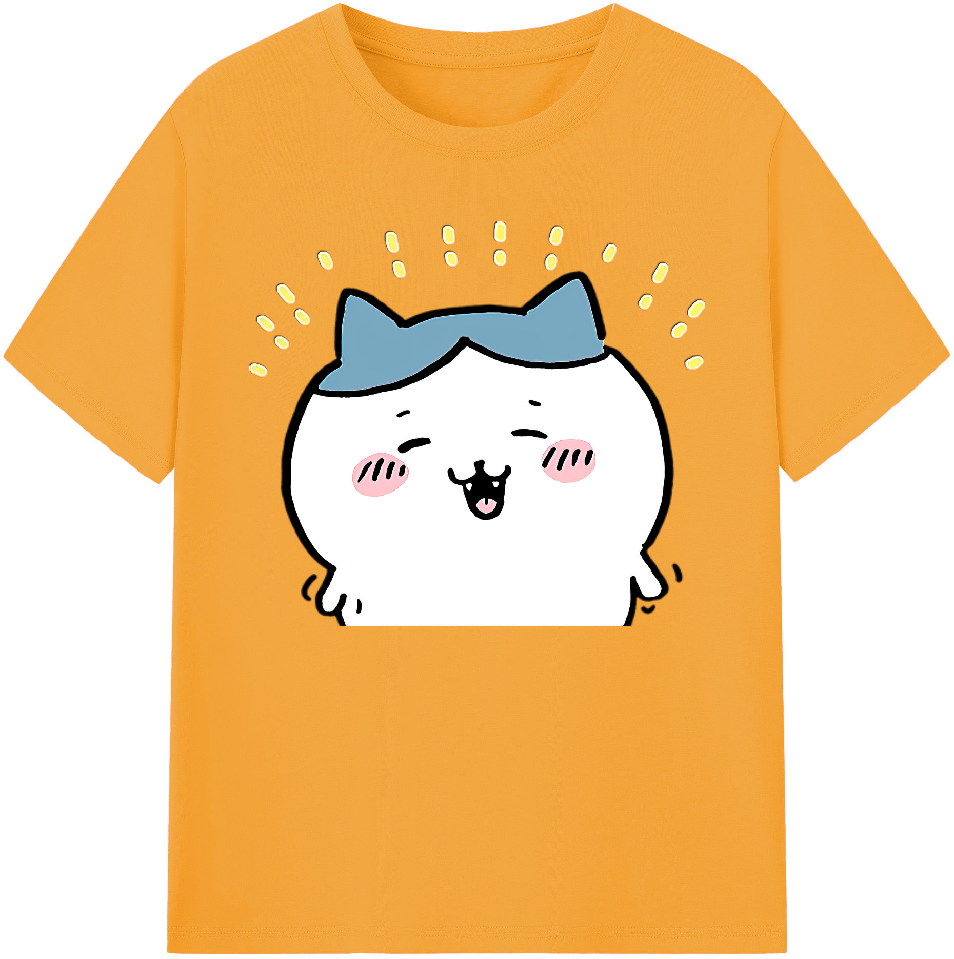 （画像用） ちいかわ ハチワレ Chii-kawa hachiware 綿100％ メンズ半袖Tシャツ｜肌触りやわらか＆通気性
