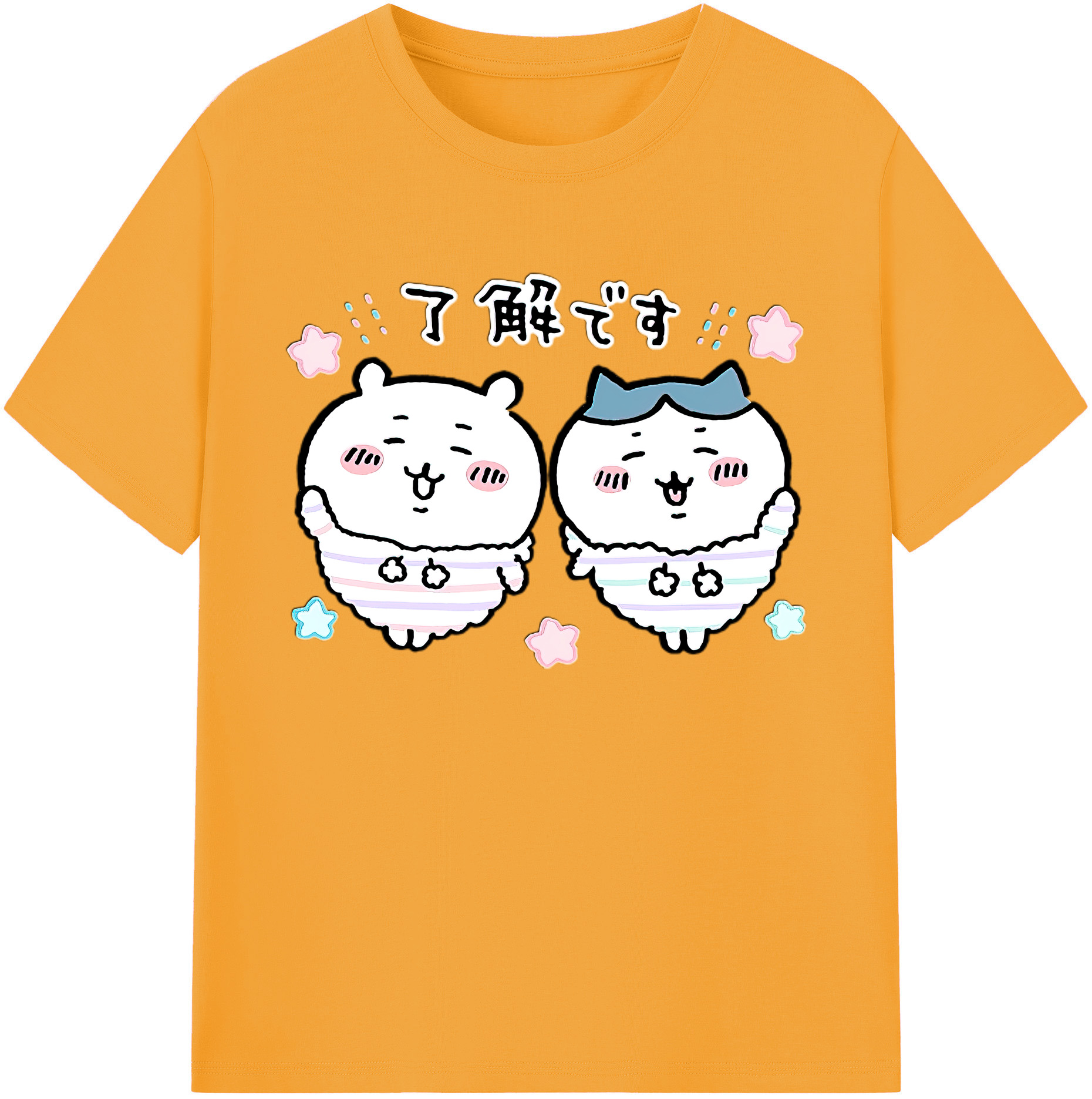（画像用） ちいかわ ハチワレ Chii-kawa hachiware 綿100％ メンズ半袖Tシャツ｜肌触りやわらか＆通気性