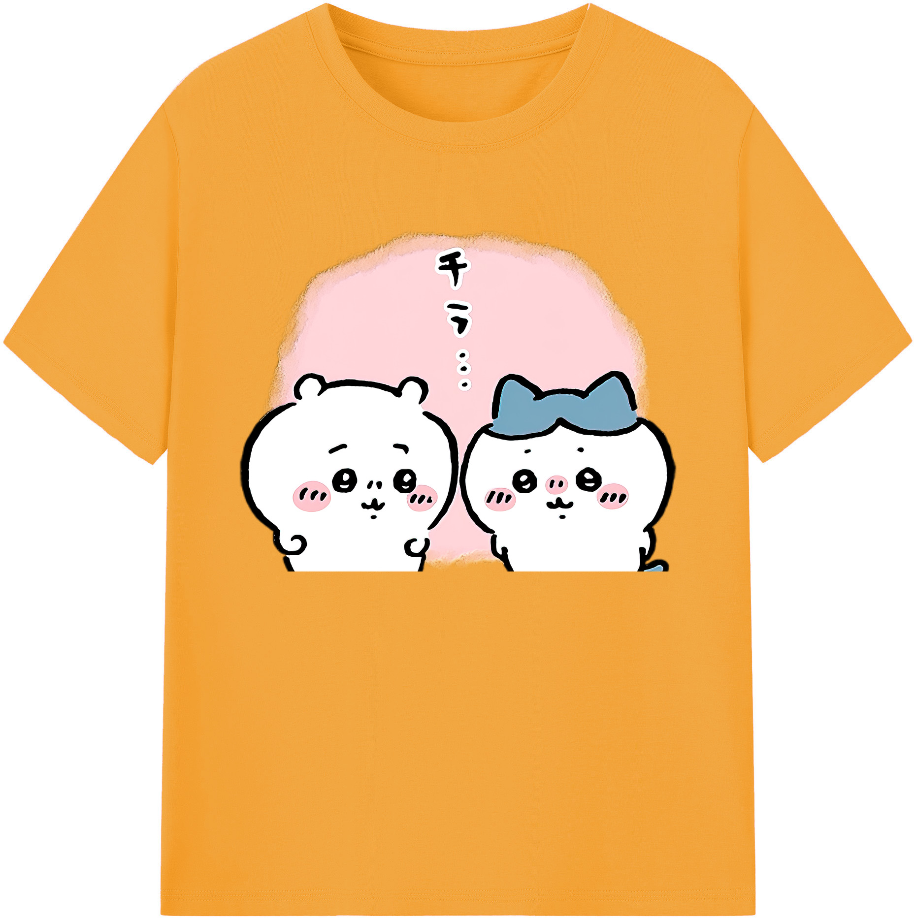（画像用） ちいかわ ハチワレ Chii-kawa hachiware 綿100％ メンズ半袖Tシャツ｜肌触りやわらか＆通気性