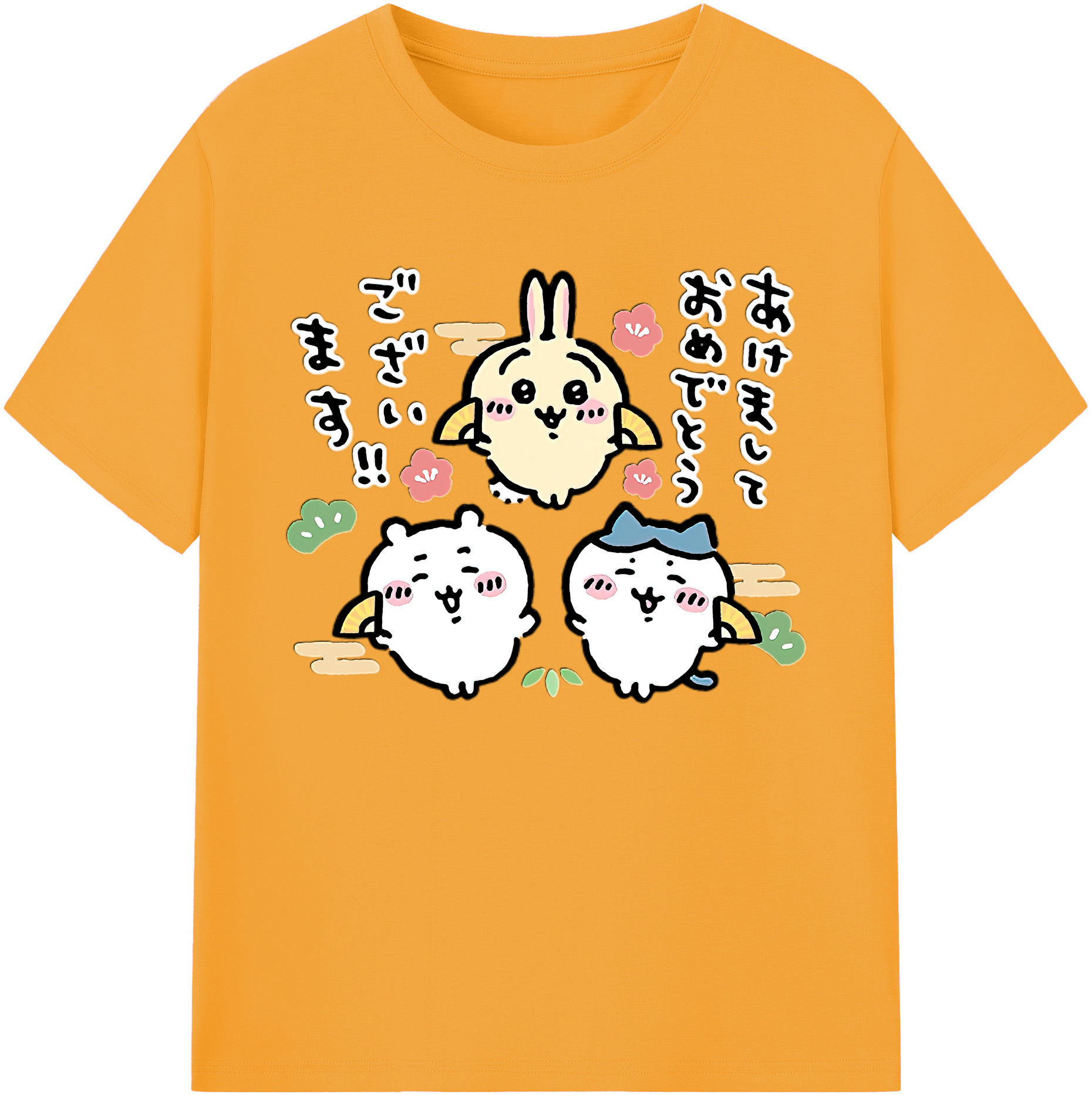 （画像用） ちいかわ ちいかわ Chii-kawa chiikawa 綿100％ メンズ半袖Tシャツ｜肌触りやわらか＆通気性