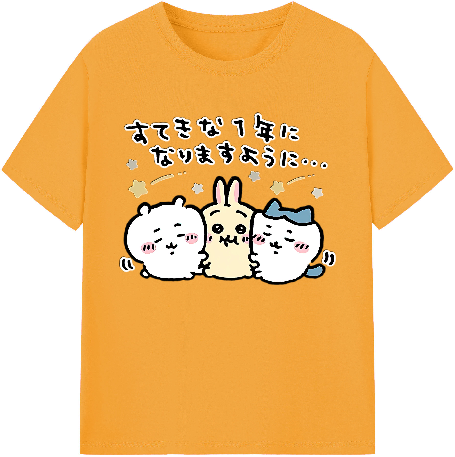（画像用） ちいかわ ちいかわ Chii-kawa chiikawa 綿100％ メンズ半袖Tシャツ｜肌触りやわらか＆通気性