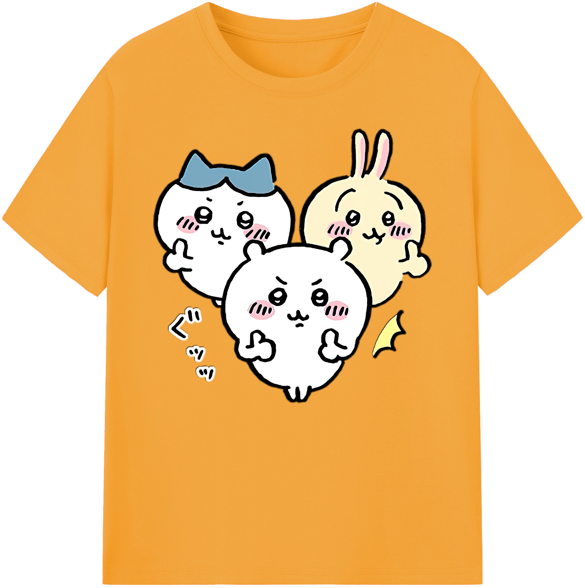 （画像用） ちいかわ うさぎ Chii-kawa usagi 綿100％ メンズ半袖Tシャツ｜肌触りやわらか＆通気性
