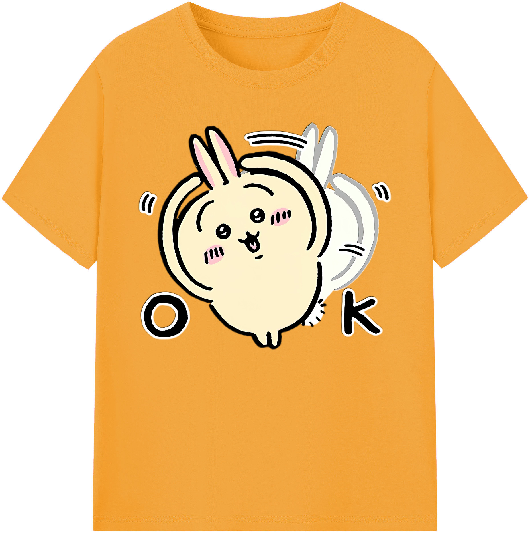 （画像用） ちいかわ うさぎ Chii-kawa usagi 綿100％ メンズ半袖Tシャツ｜肌触りやわらか＆通気性